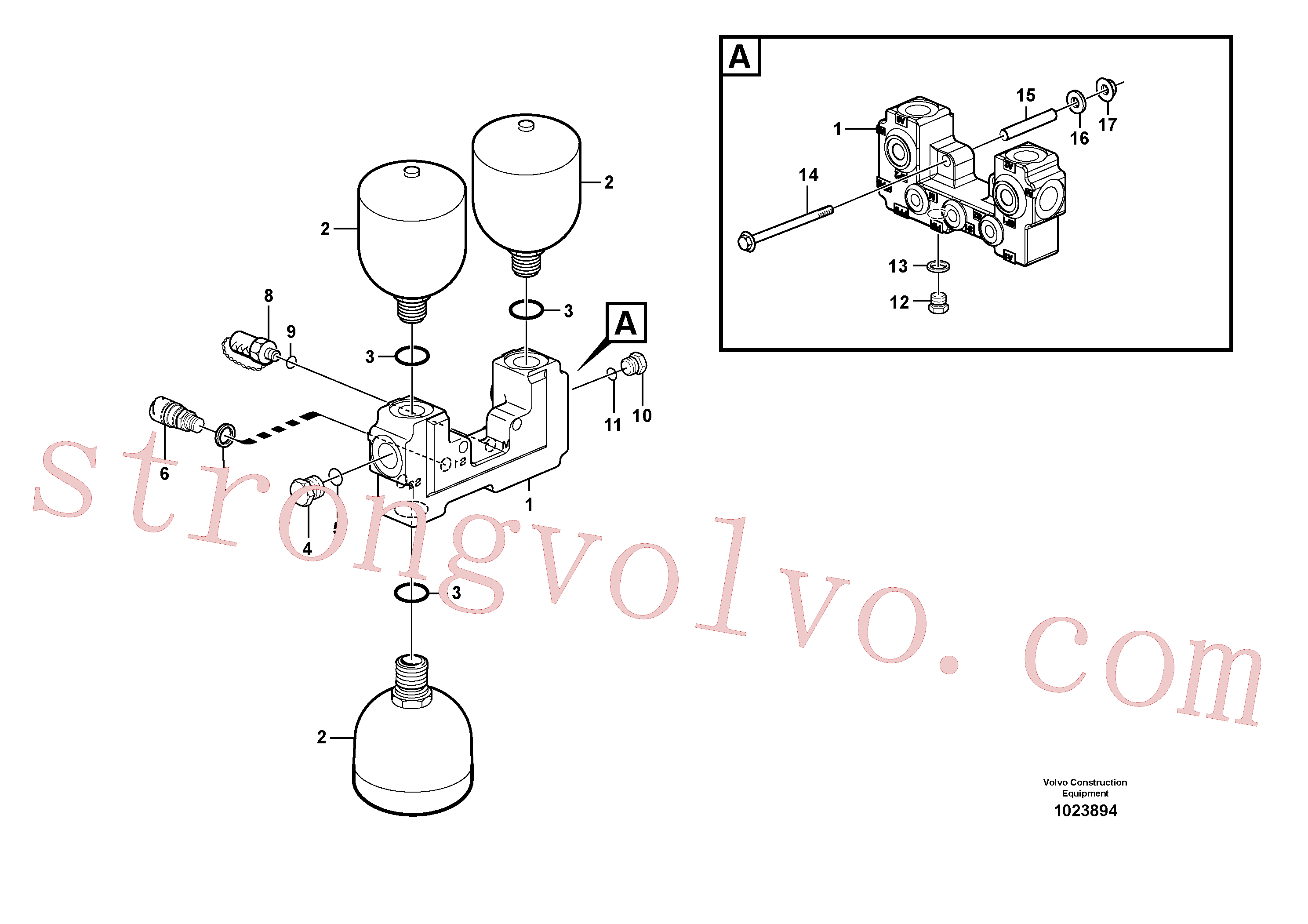 VOE967752 Volvo Válvula e acumuladores(1023894 Montagem)