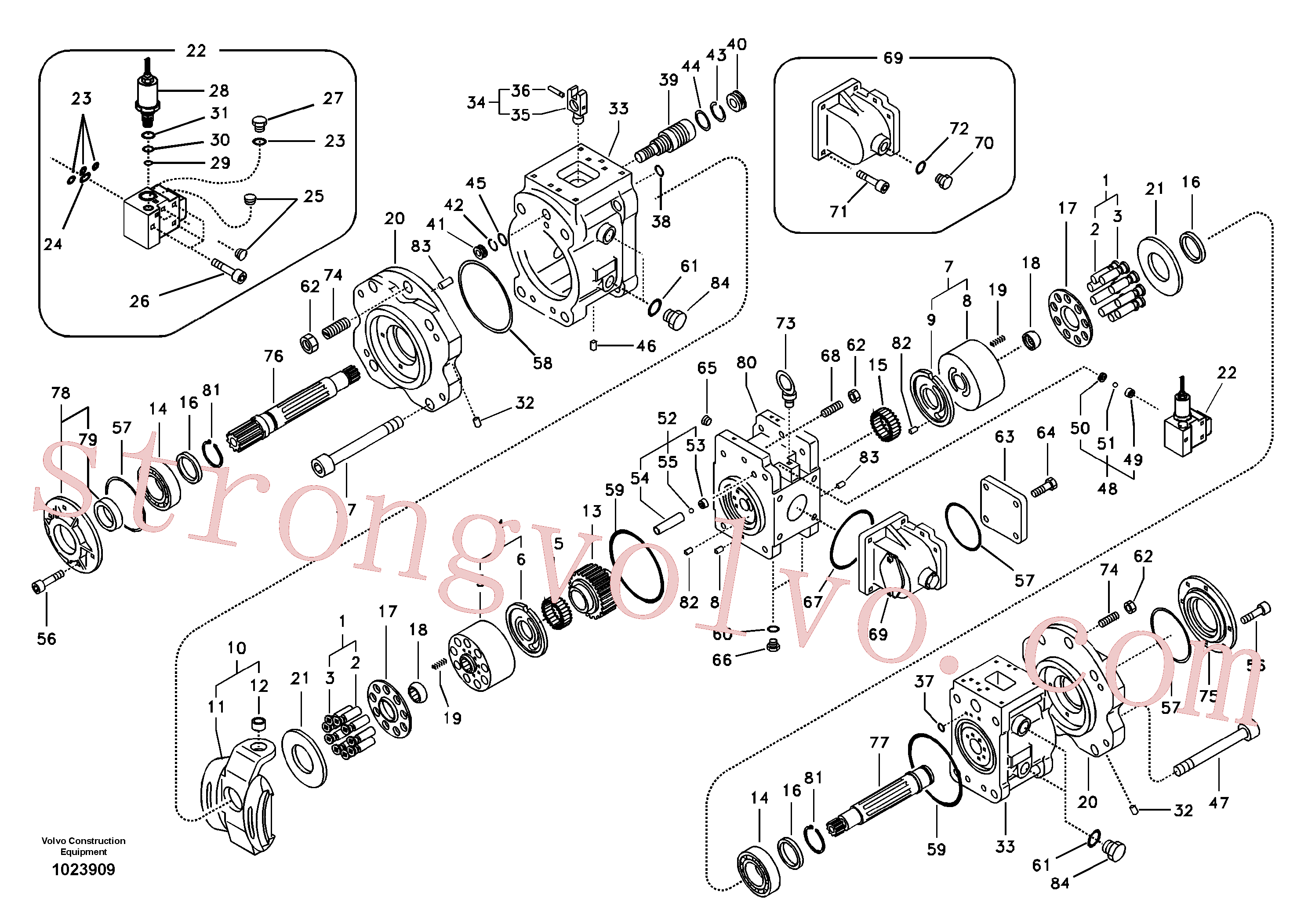 VOE14533612 Volvo Bomba hidráulica(1023909 Montagem)