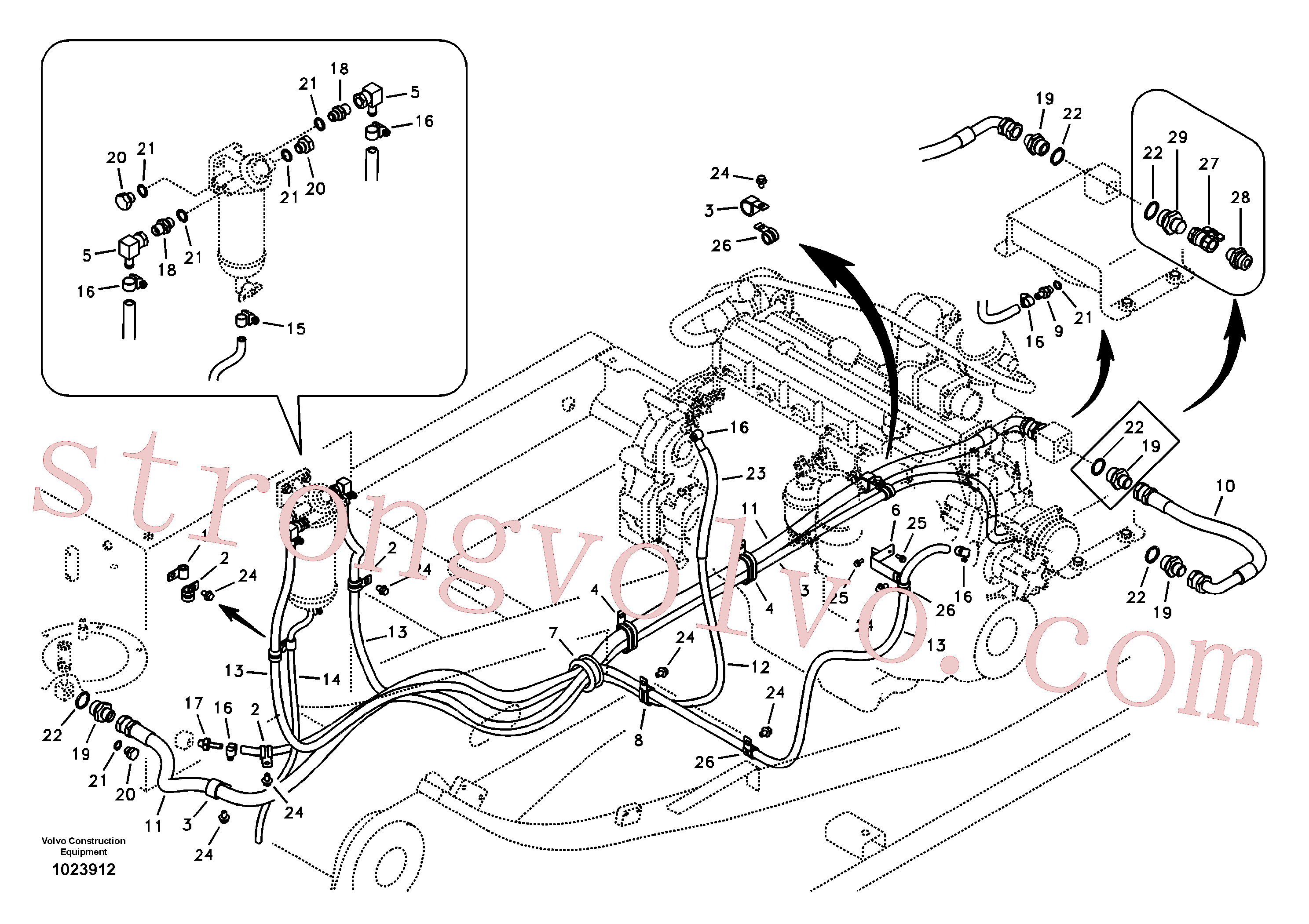 SA9412-43050 Volvo Tubo de combustível - depósito de combustível(1023912 Montagem)