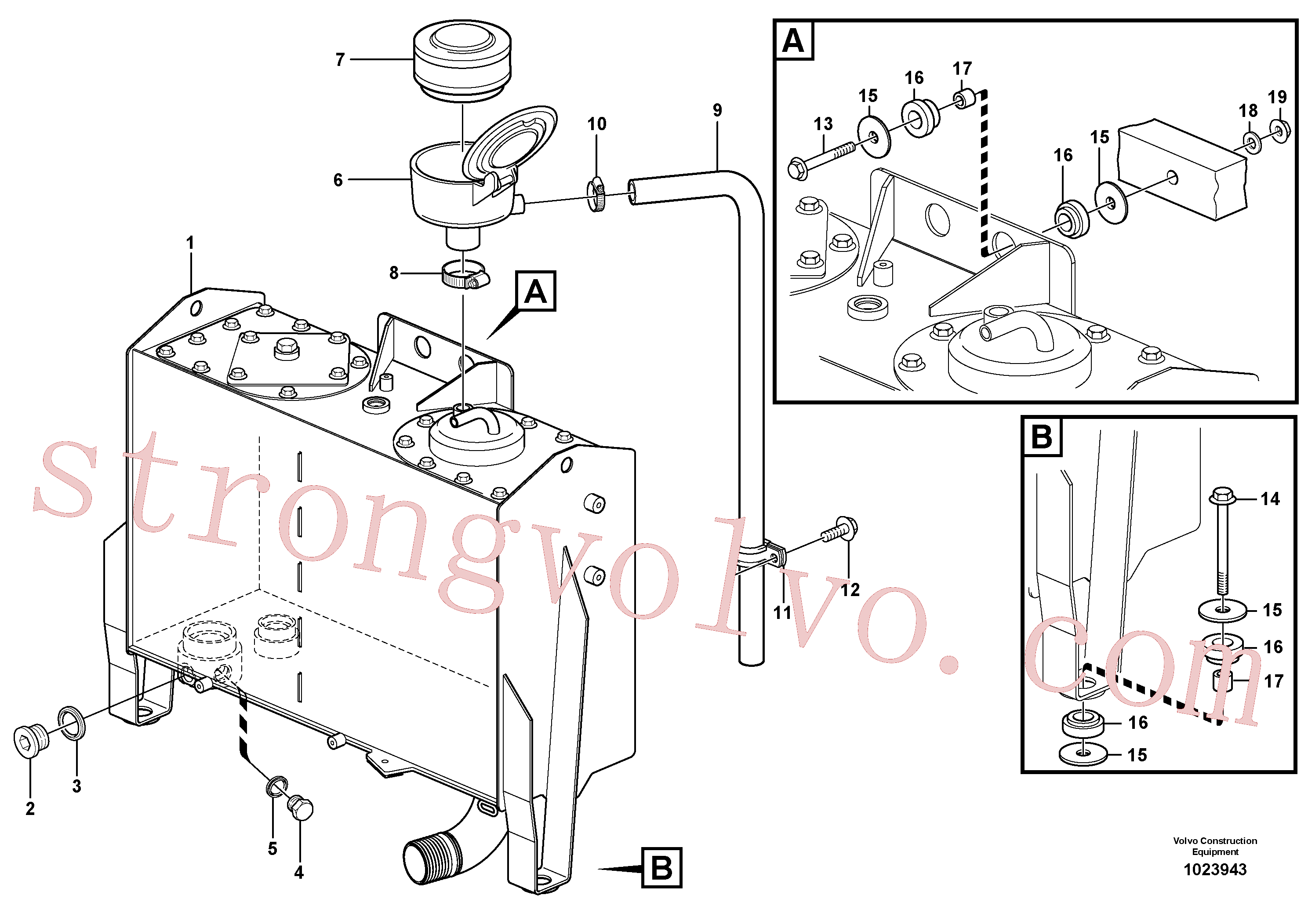VOE16855635 Volvo Tanque de óleo hidráulico com acessórios(1023943 Montagem)