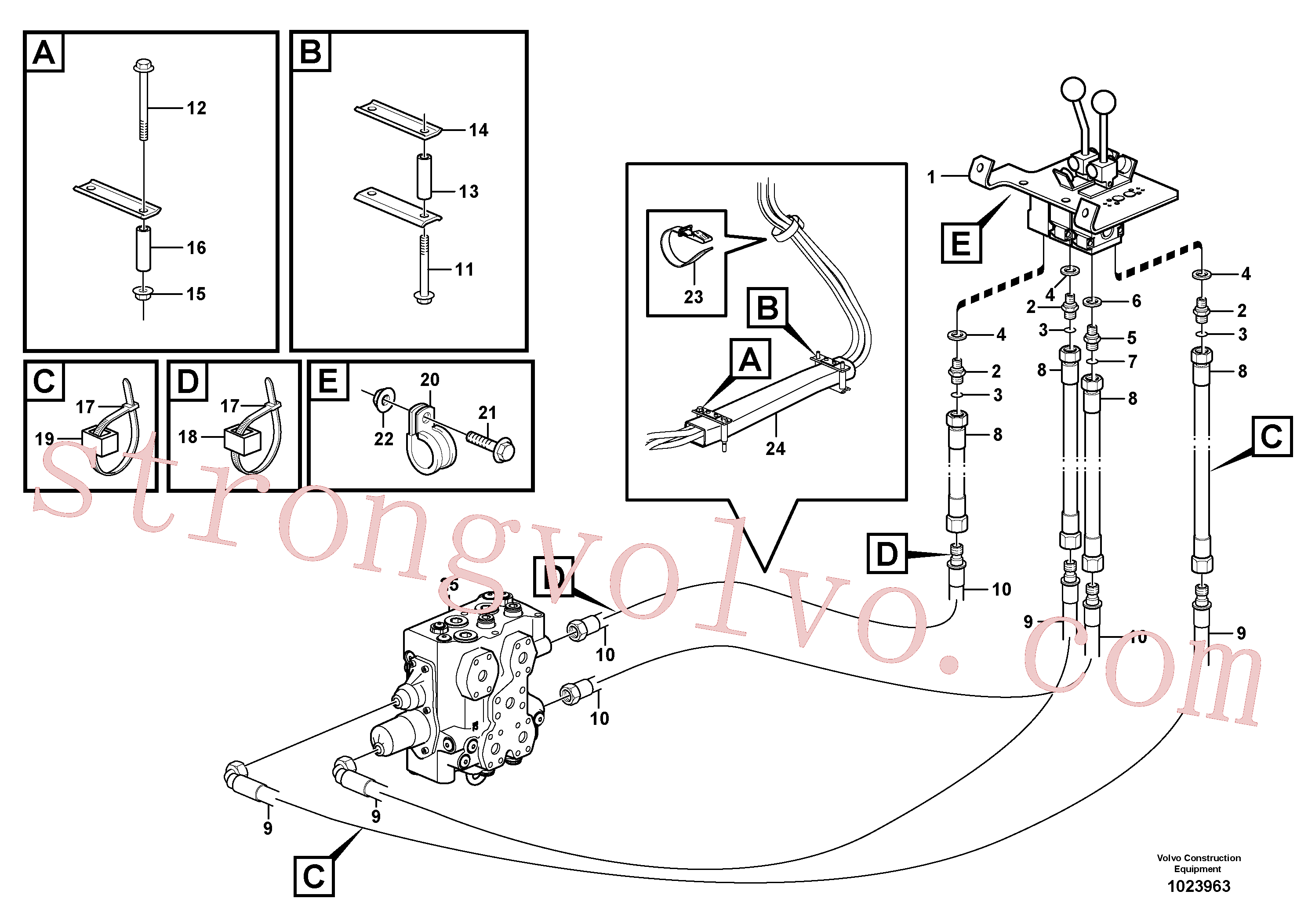 VOE11411803 Volvo Linhas de controlo(1023963 Montagem)