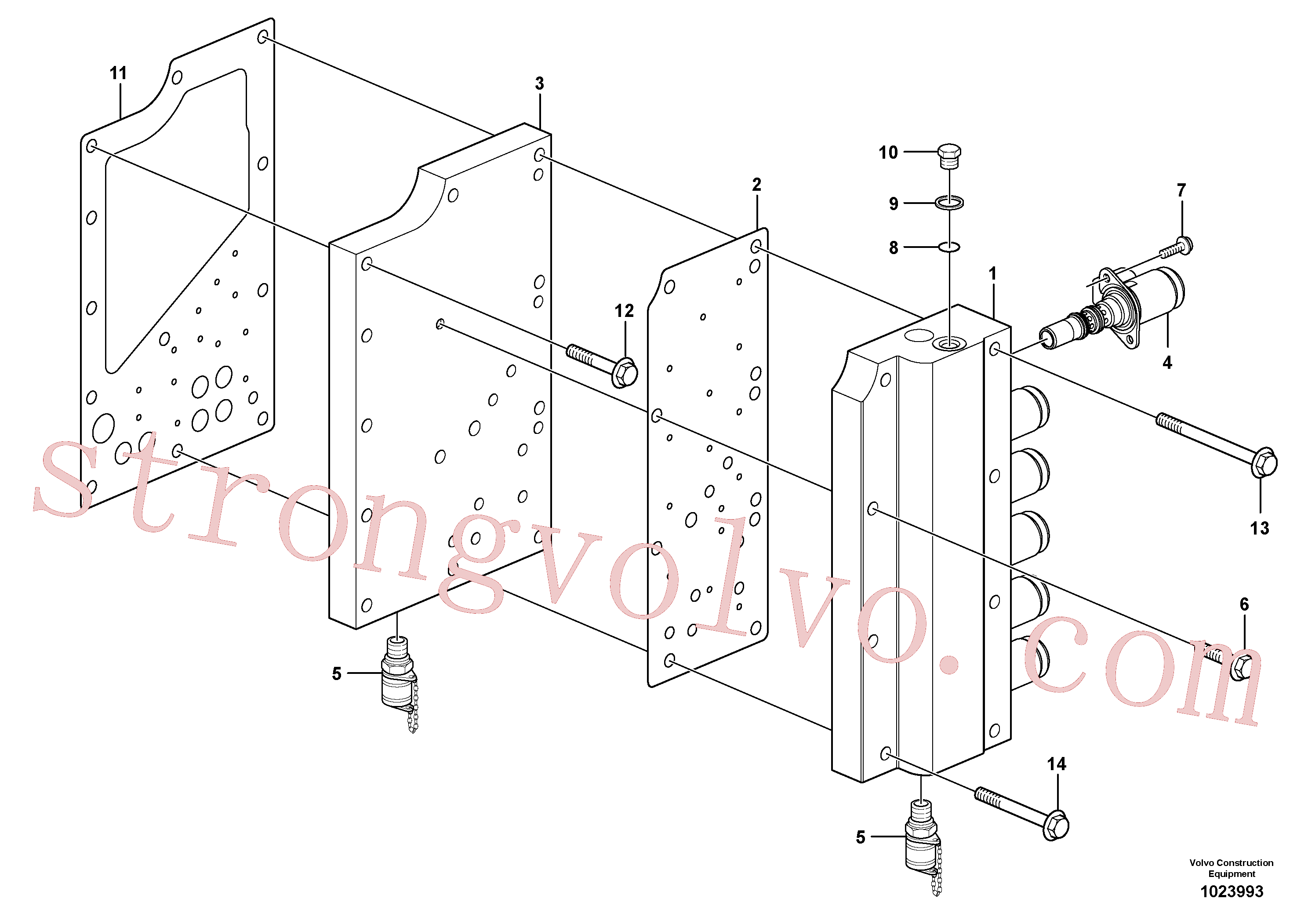 VOE984741 Volvo Válvula do selector de gama(1023993 Montagem)