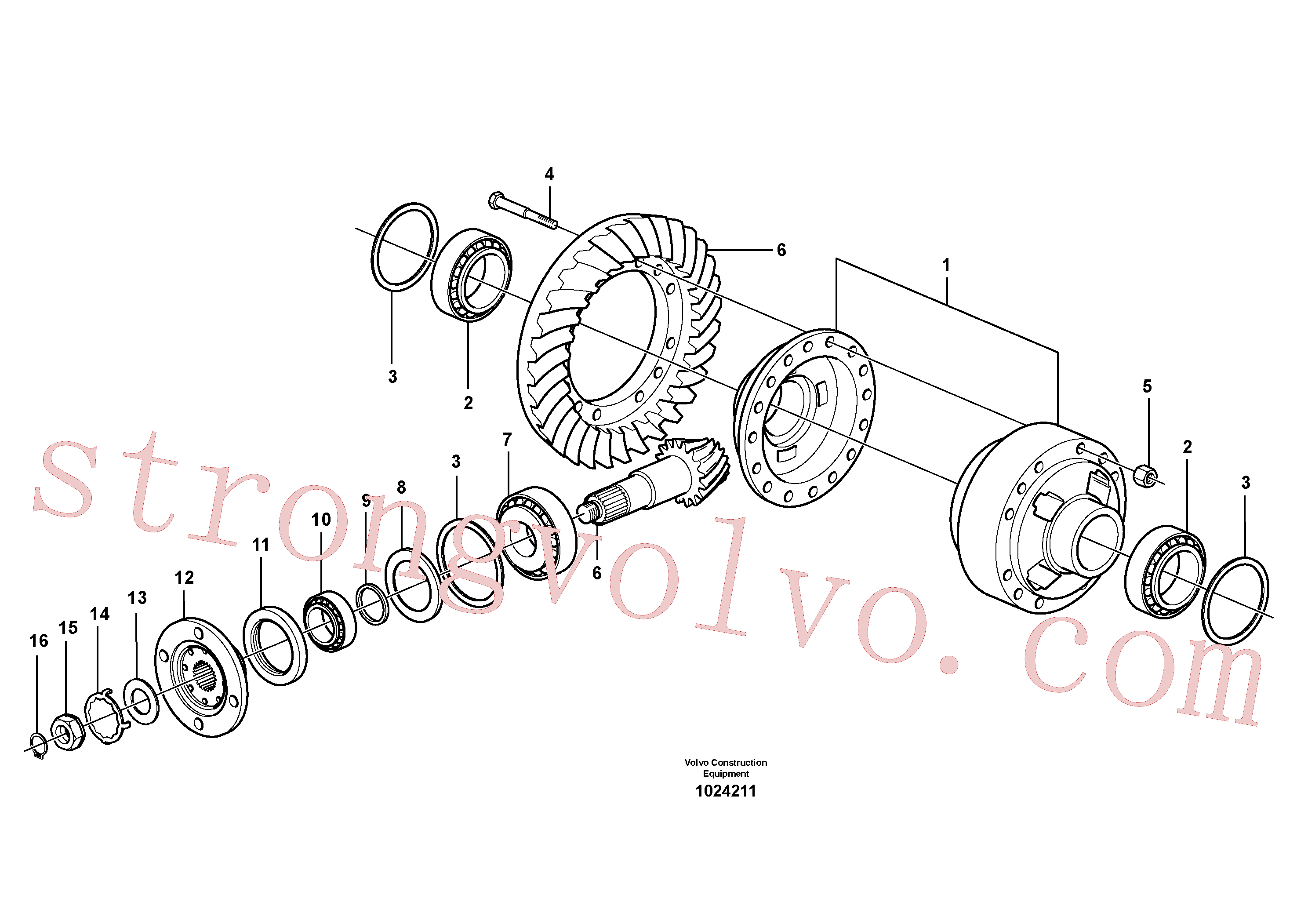 VOE11168066 Volvo Transmissão final, traseira(1024211 Montagem)