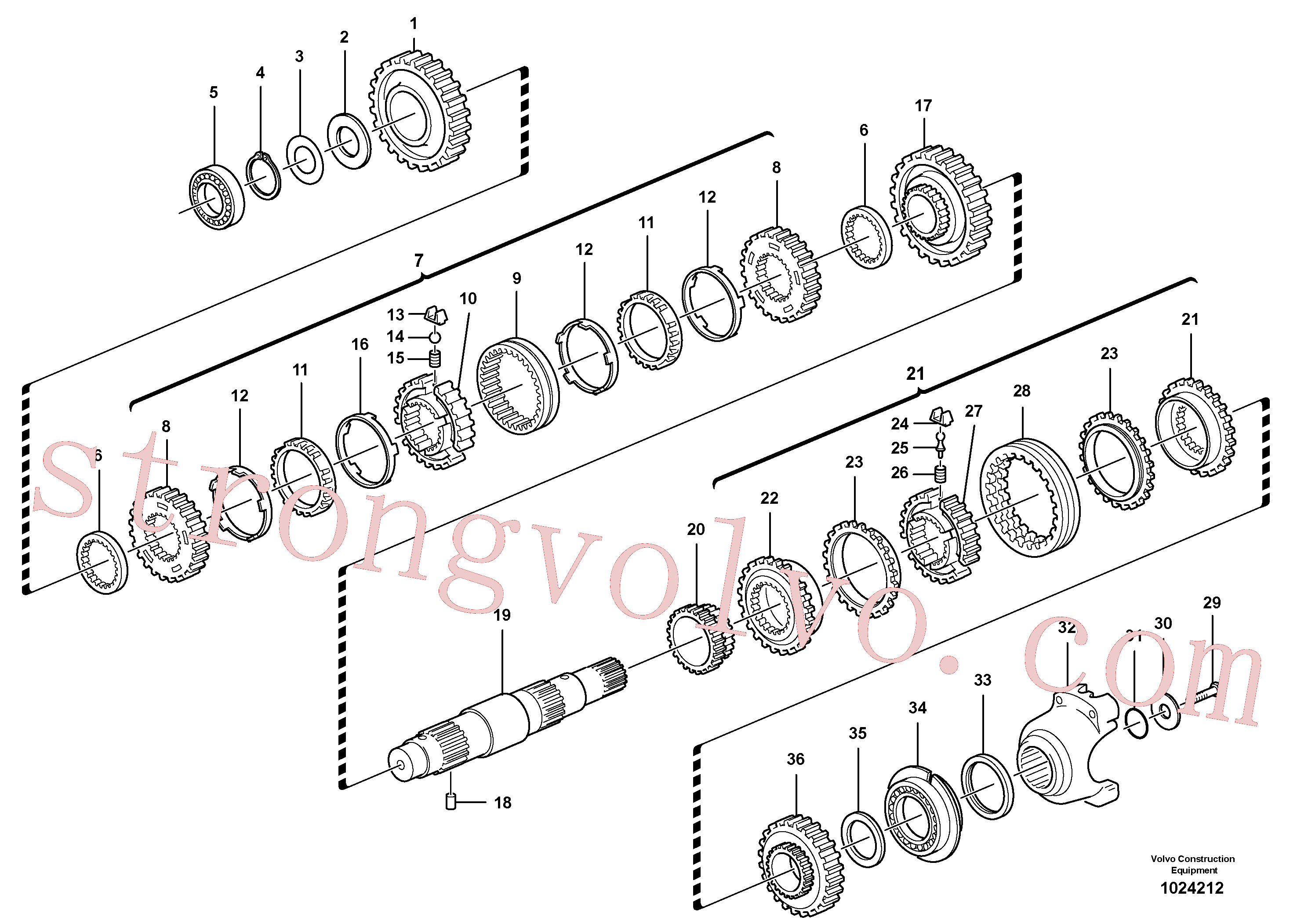 VOE11709125 Volvo Veio secundário(1024212 Montagem)