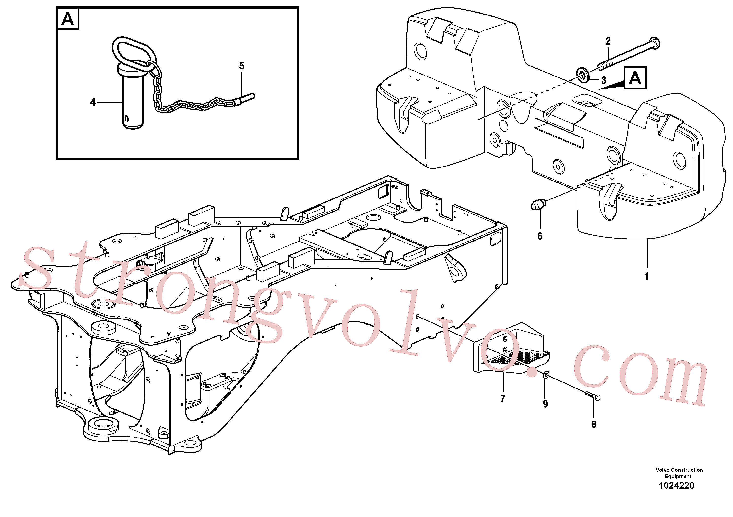 VOE955397 Volvo Engate traseiro e contra-peso(1024220 Montagem)