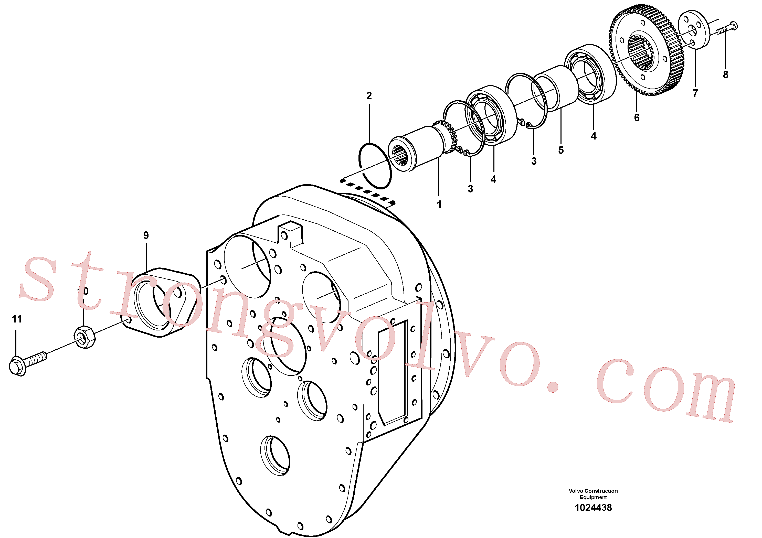 VOE7019283 Volvo Accionamento da bomba(1024438 Montagem)