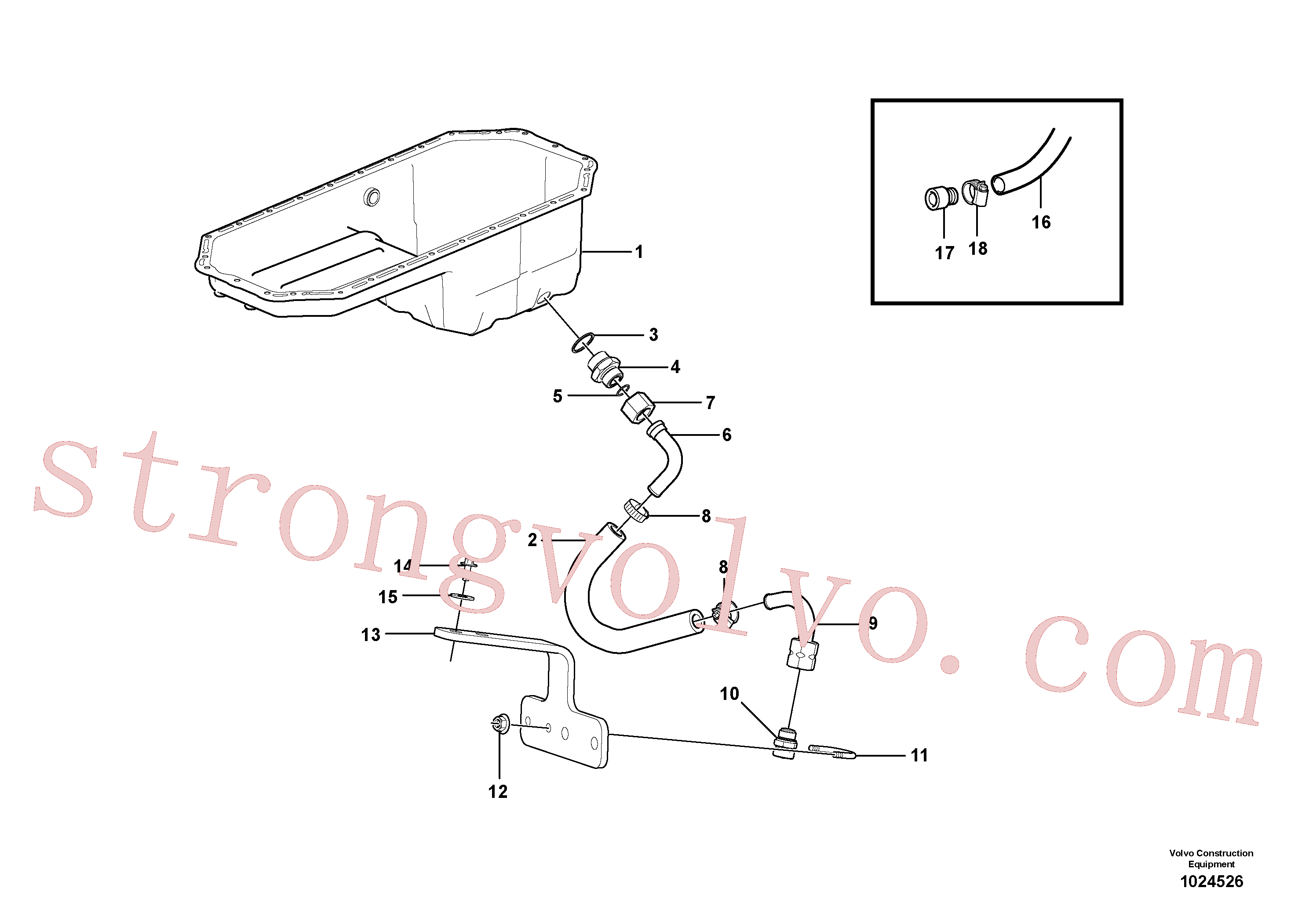 VOE981708 Volvo Drenagem do cárter de óleo inferior(1024526 Montagem)