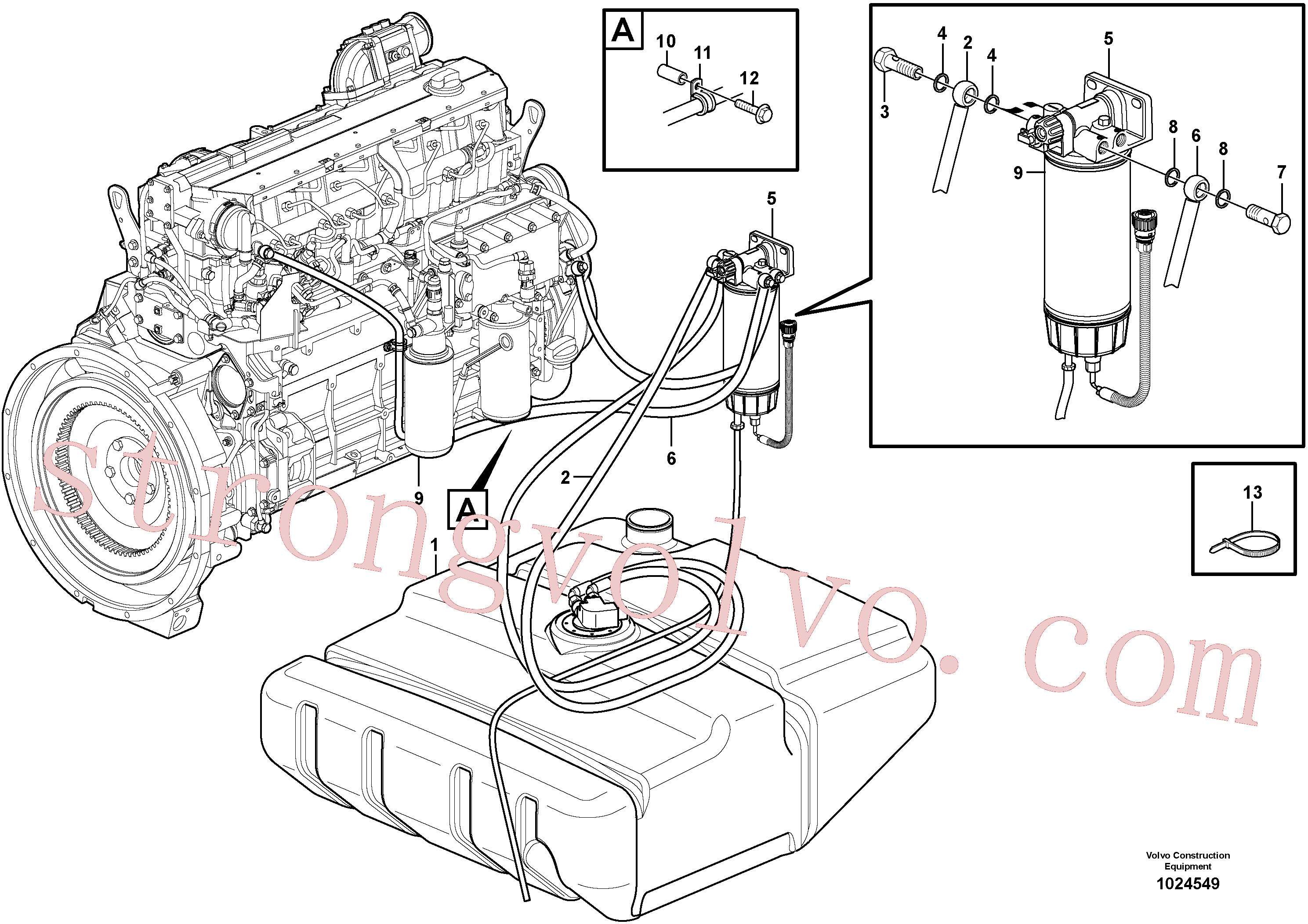 VOE941686 Volvo Tubos de combustível(1024549 Montagem)