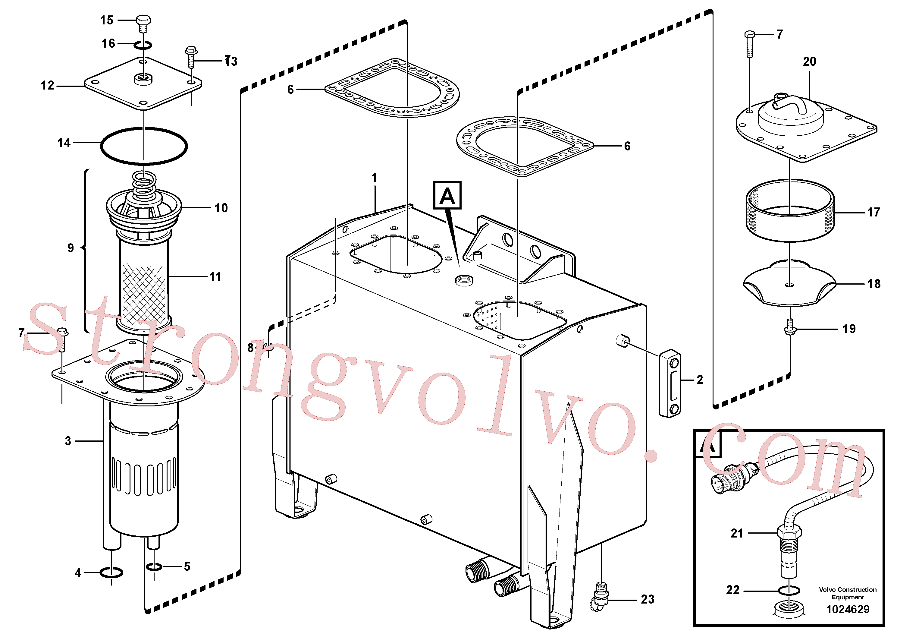VOE930932 Volvo Depósito de óleo hidráulico(1024629 Montagem)