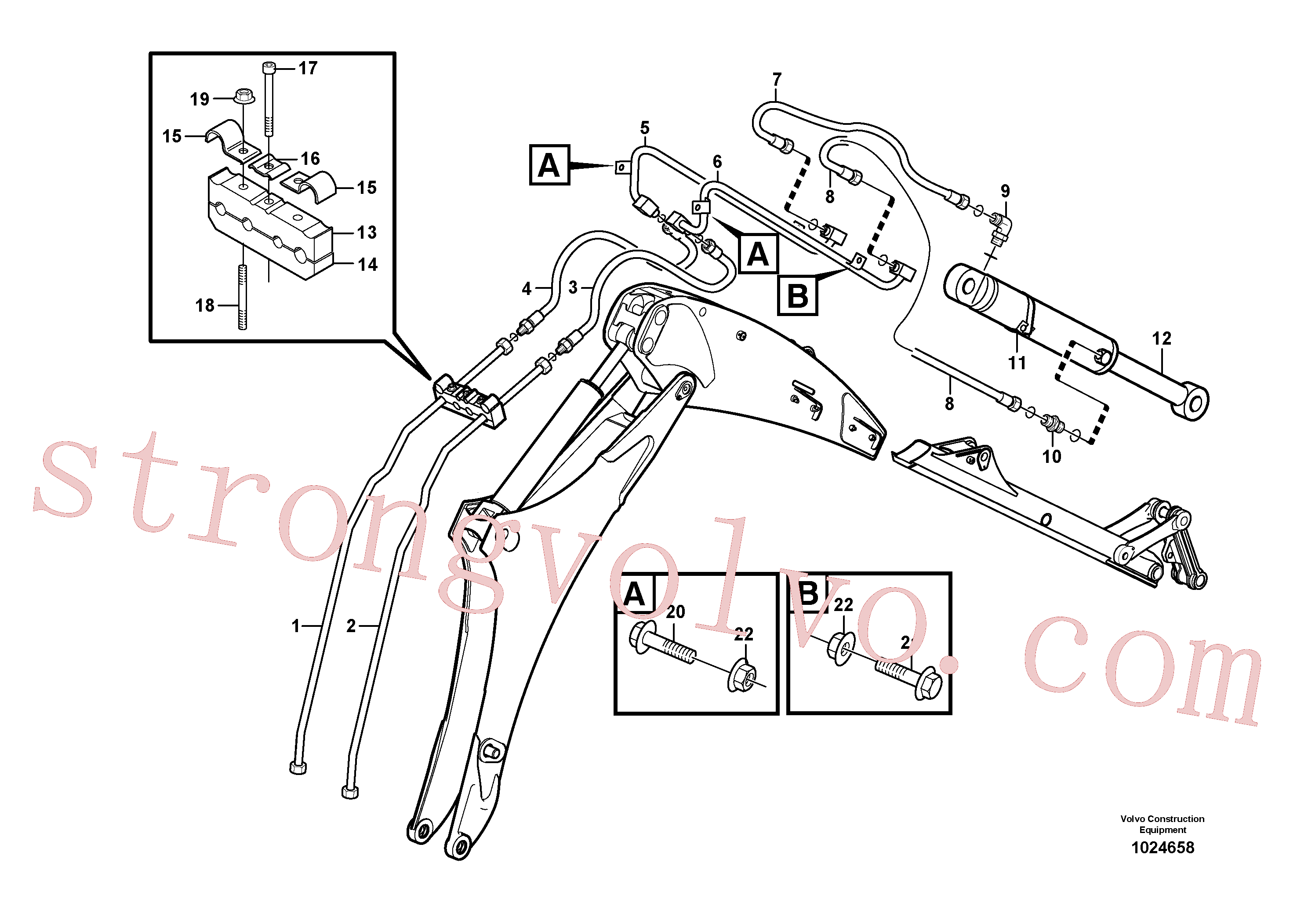 VOE11885982 Volvo Sistema hidráulico, balde(1024658 Montagem)