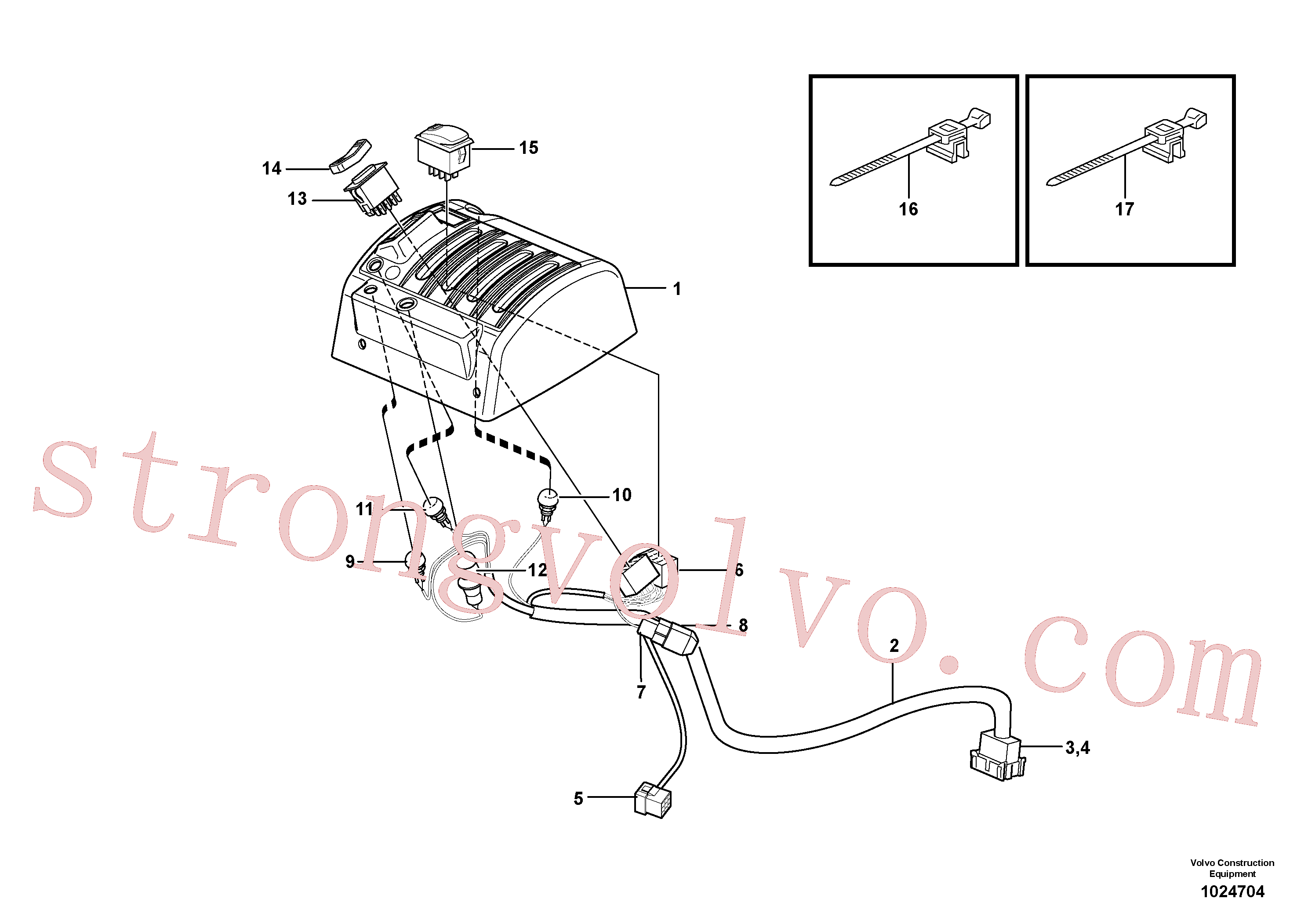 VOE3987483 Volvo Cablagem, válvula servomotora(1024704 Montagem)