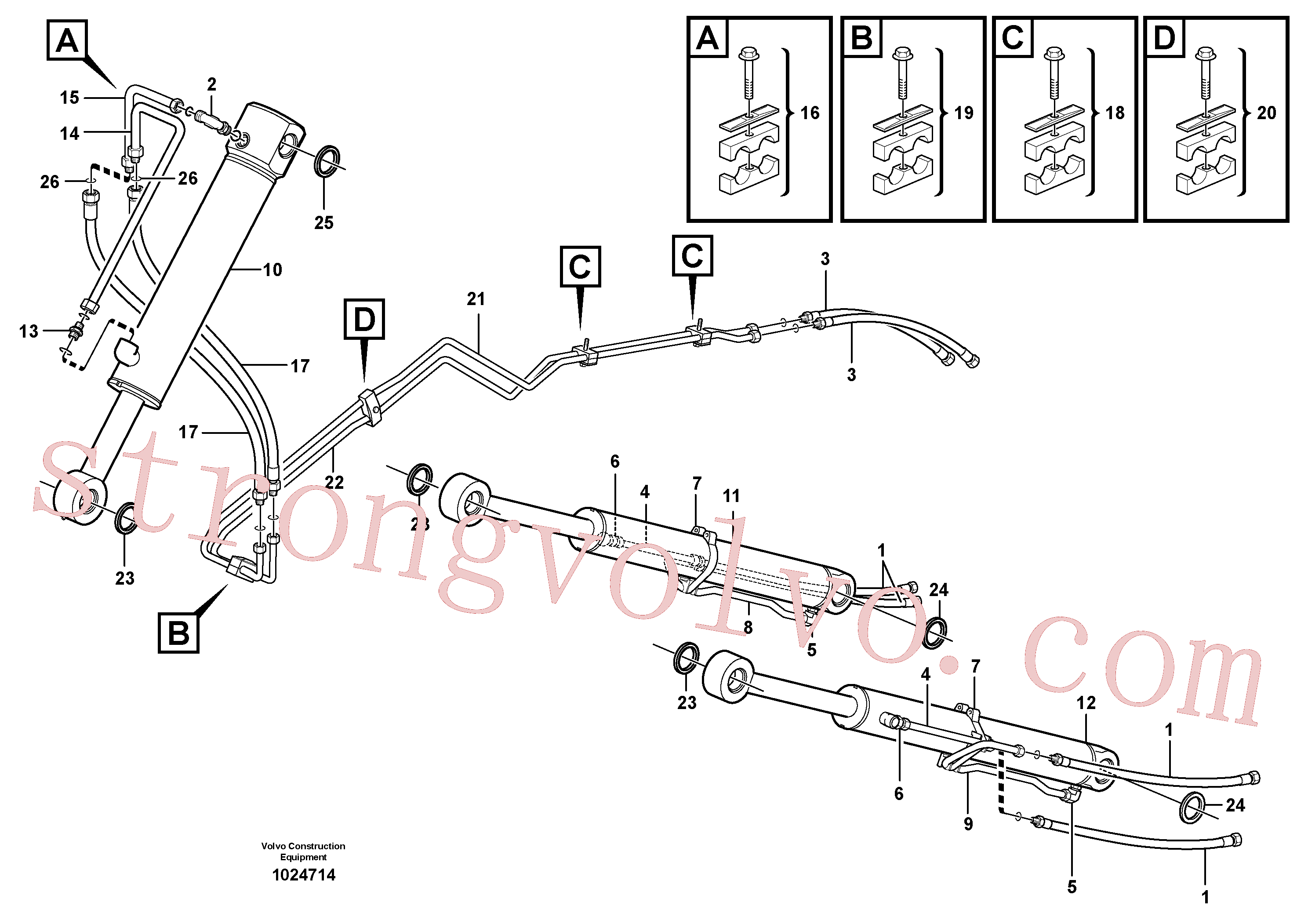 VOE935076 Volvo Sistema hidráulico, carregador(1024714 Montagem)