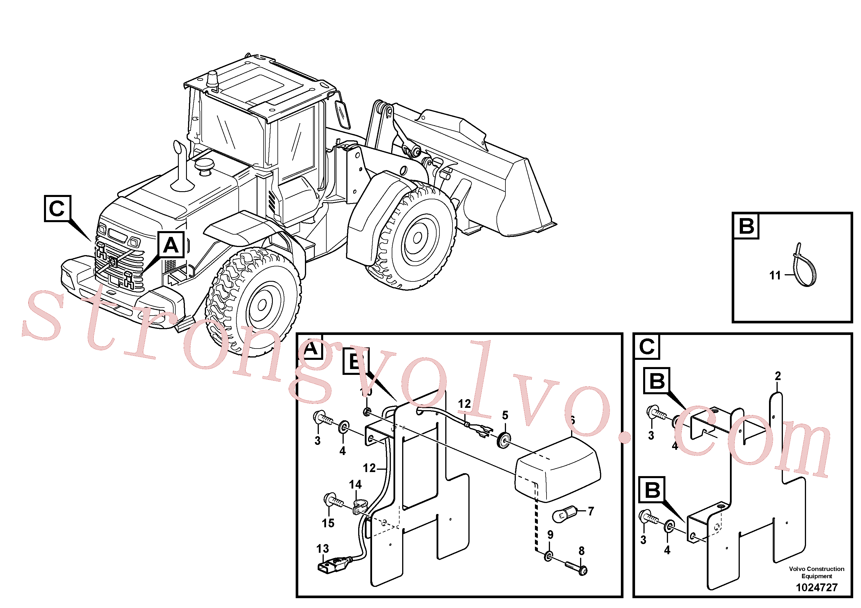 VOE980614 Volvo Lâmpada da chapa de matrícula(1024727 Montagem)