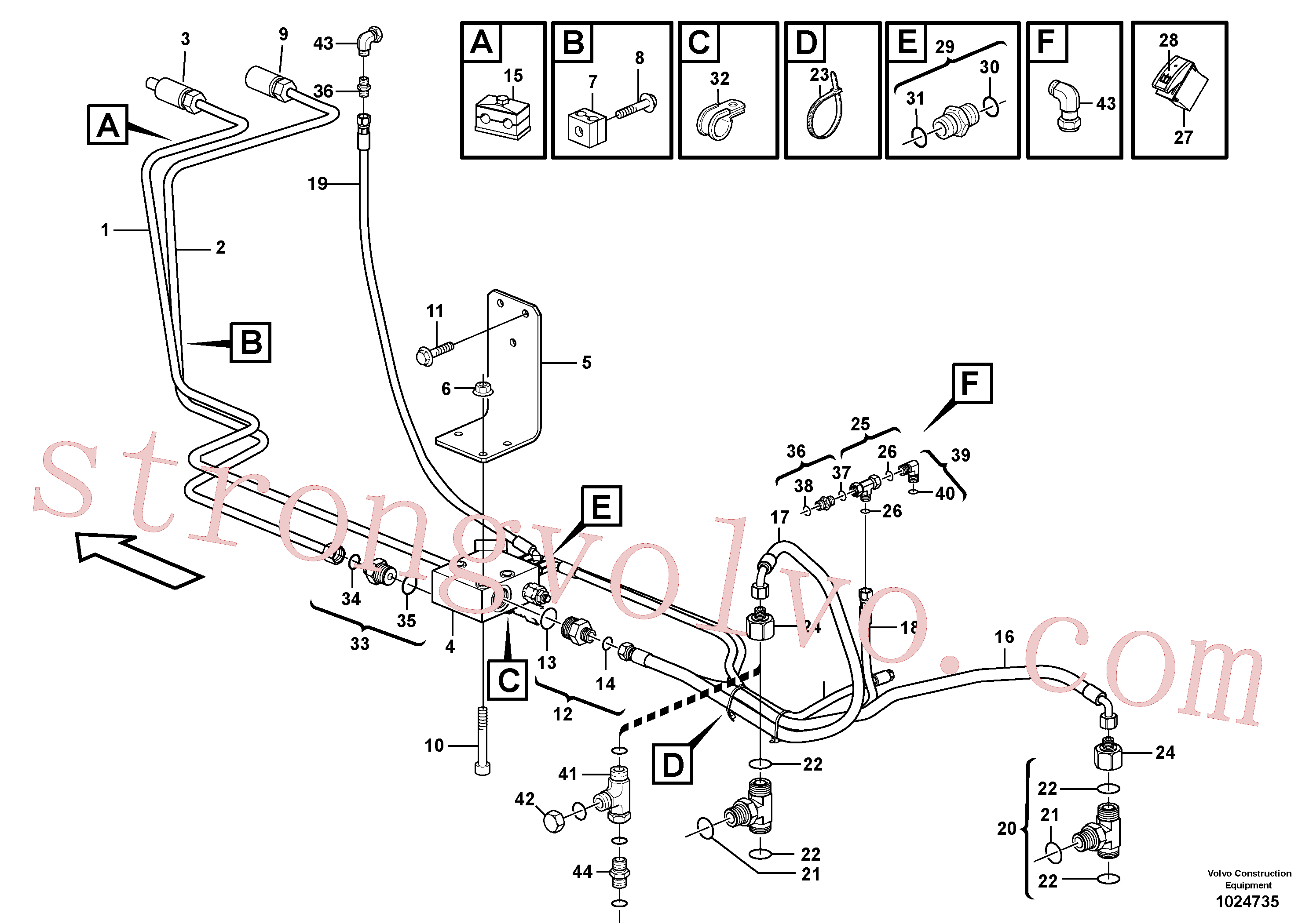 VOE11711130 Volvo Equipamento hidráulico opcional(1024735 Montagem)