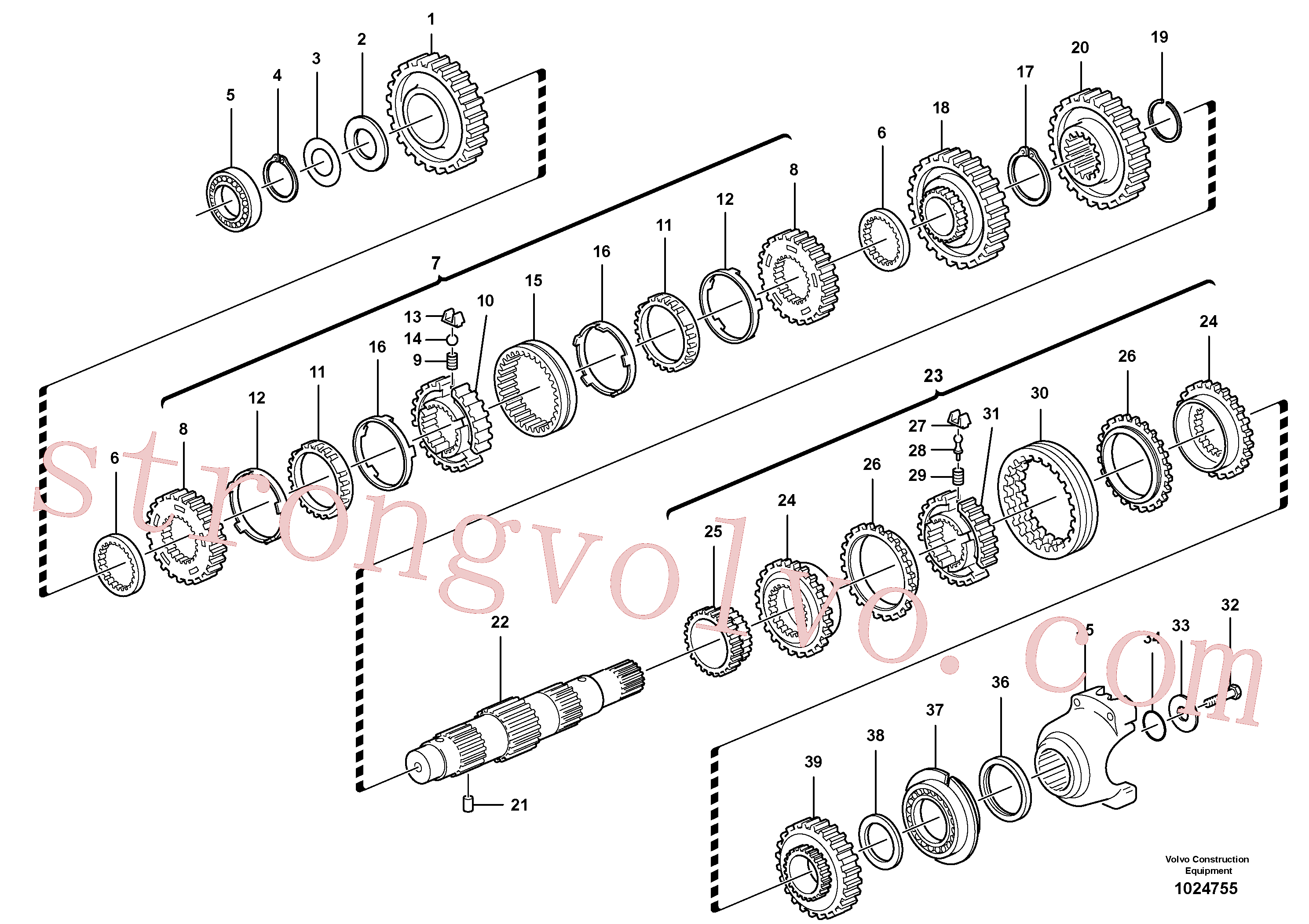VOE11709095 Volvo Veio secundário(1024755 Montagem)
