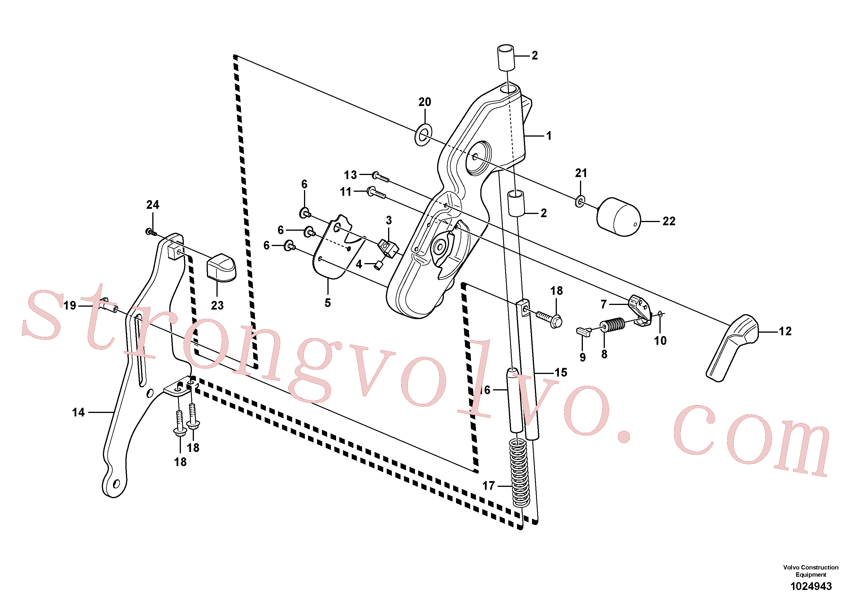 VOE984725 Volvo CDC - direcção, apoio de braço dobrável(1024943 Montagem)
