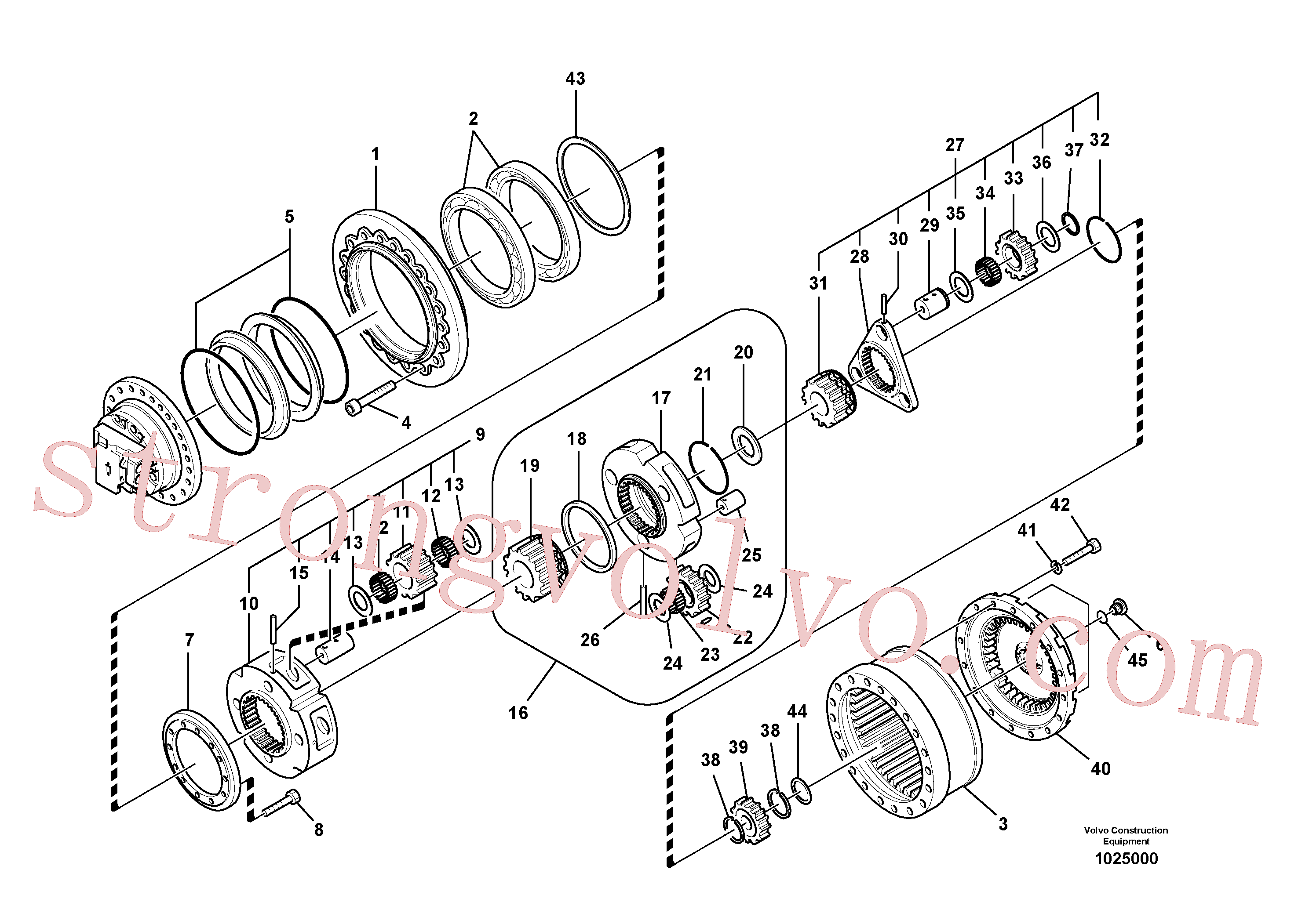 Atacado SA1036-00460 Calço de ajuste Volvo escavadeira