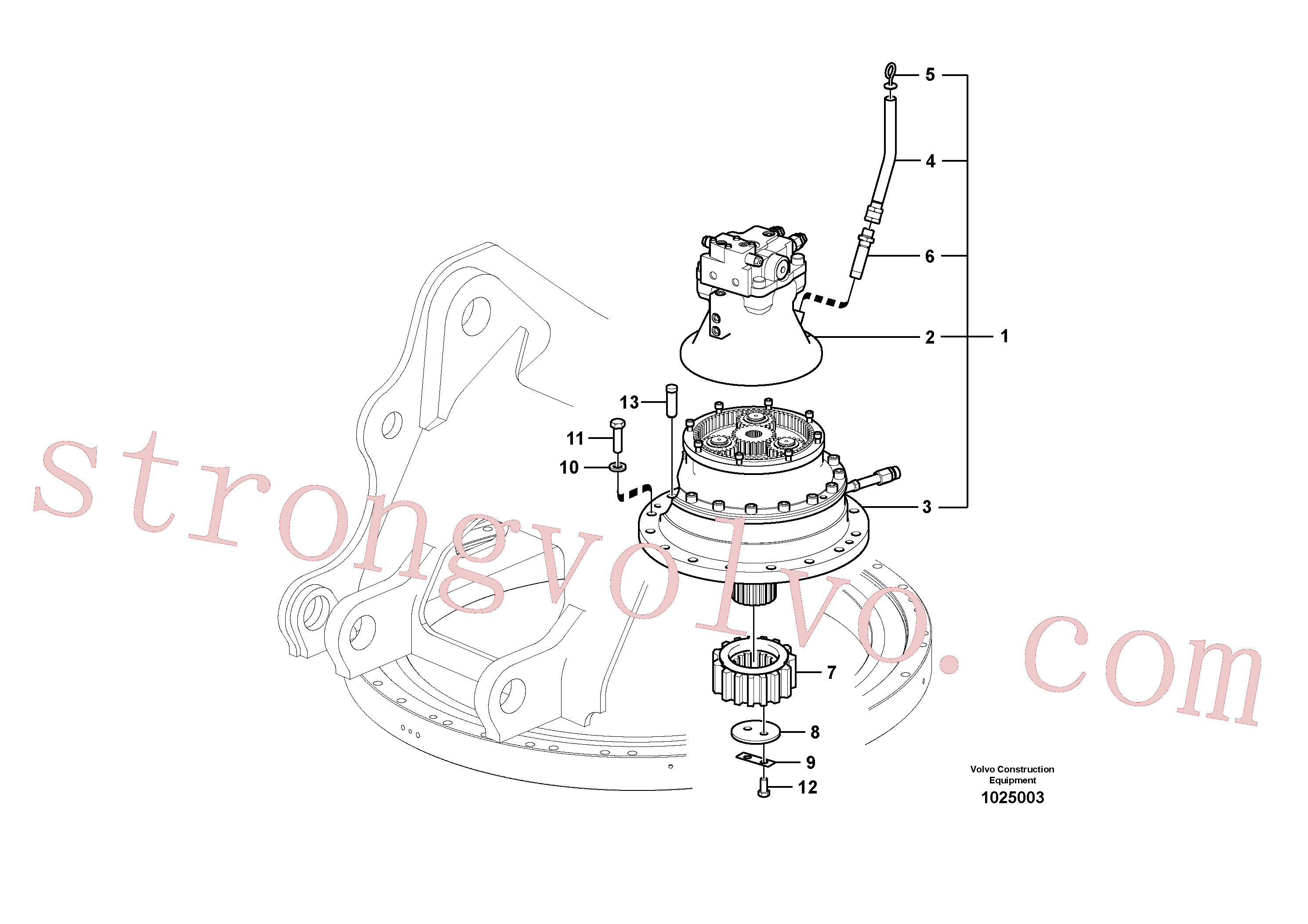 VOE14542163 Volvo Motor de rotação com peças de montagem(1025003 Montagem)