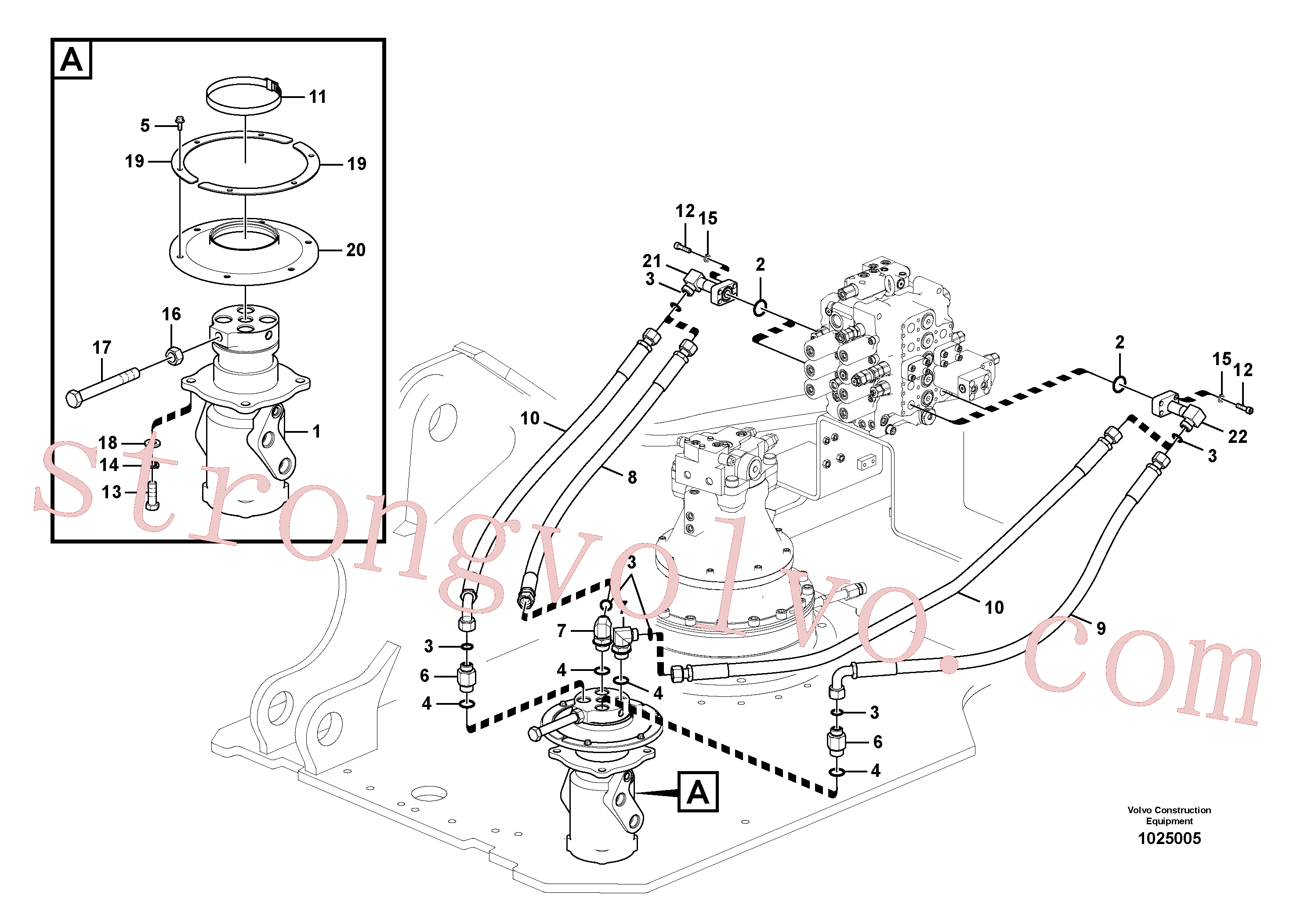 VOE14563334 Volvo Linha da rótula, válvula de comando à rótula(1025005 Montagem)