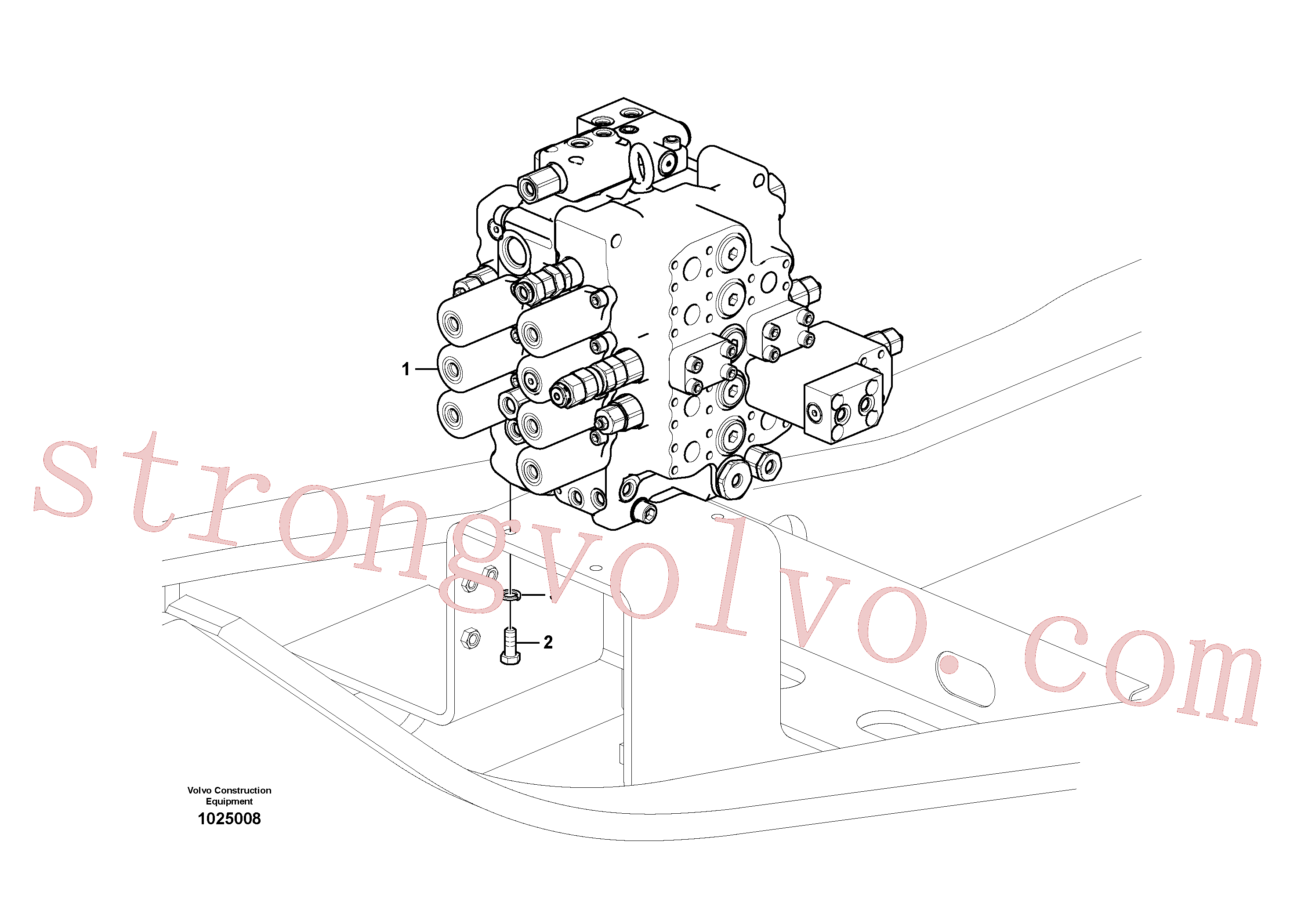 VOE14539861 Volvo Válvula de comando com acessórios.(1025008 Montagem)