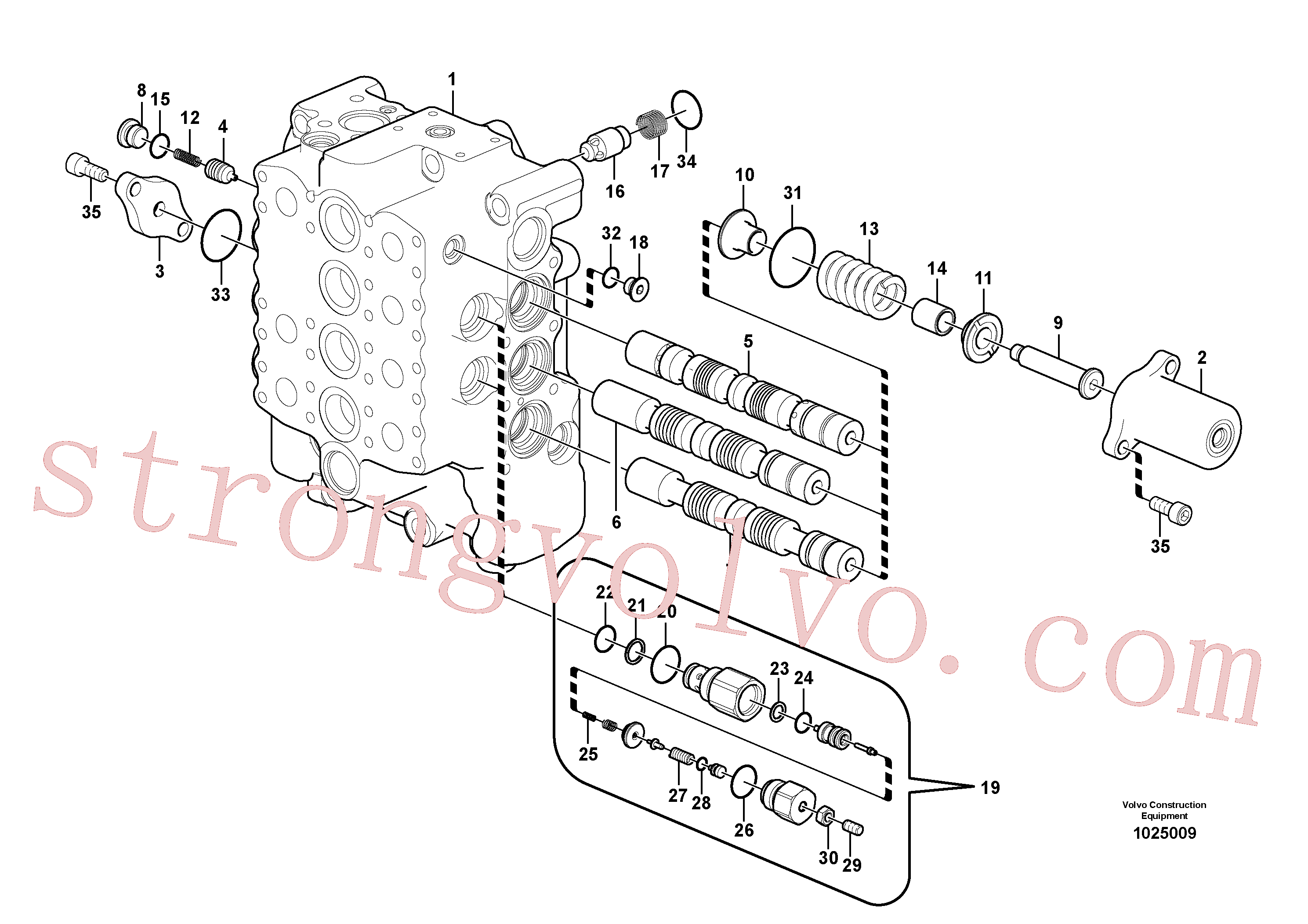 SA9512-02120 Volvo Válvula mestra de comando(1025009 Montagem)