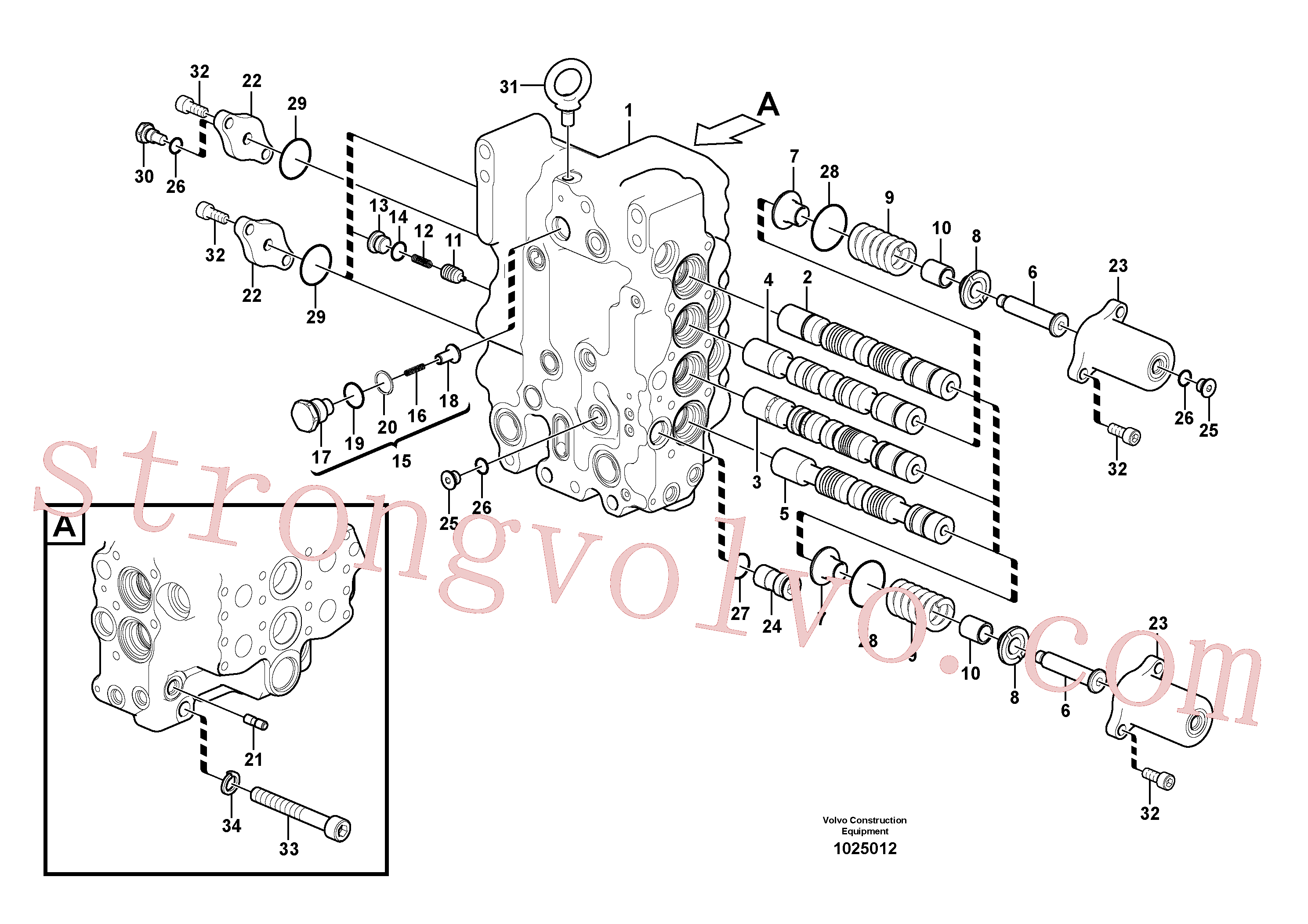 Atacado SA7272-03090 Spool Volvo escavadeira