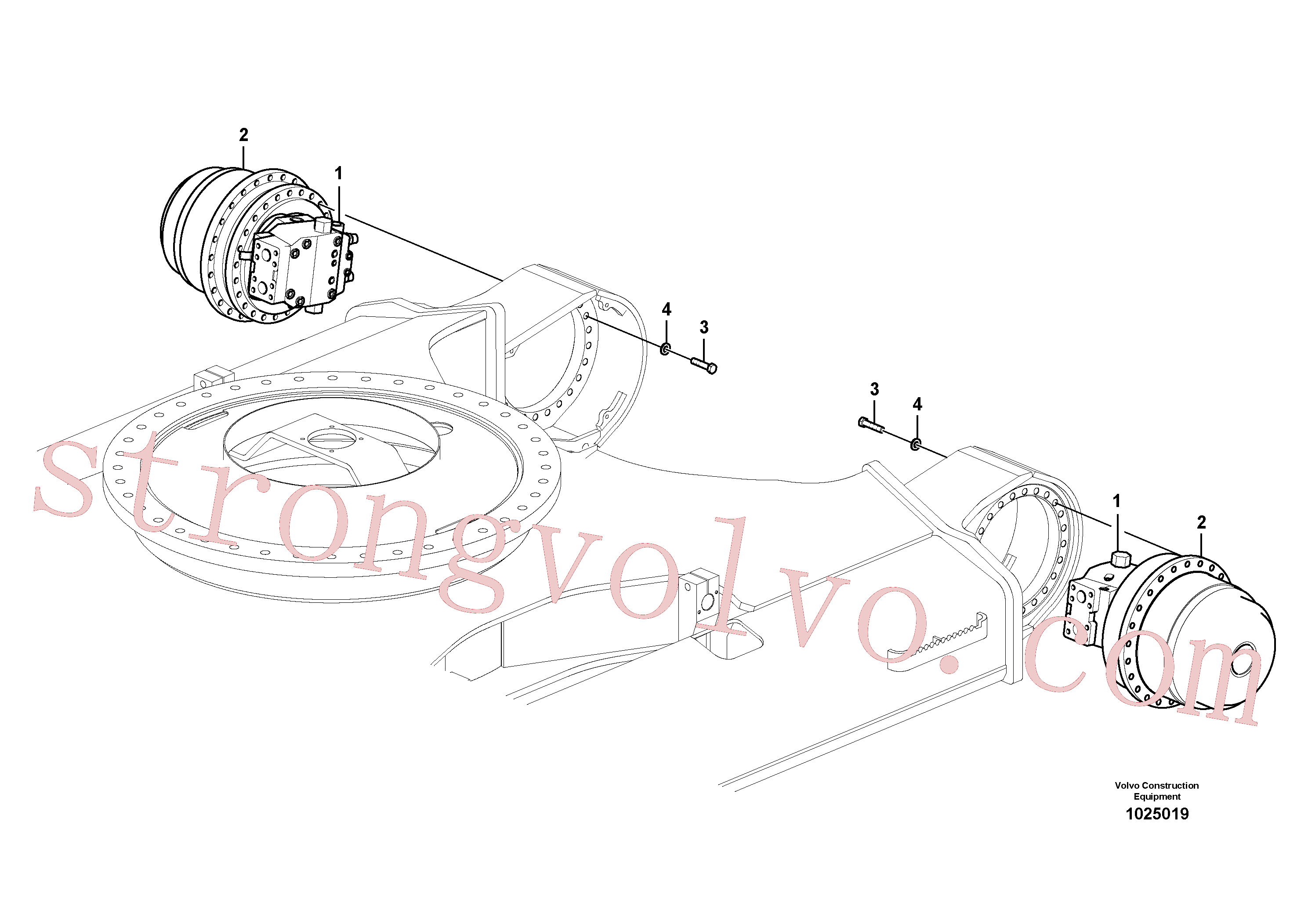VOE992046 Volvo Motor de curso com peças de montagem(1025019 Montagem)