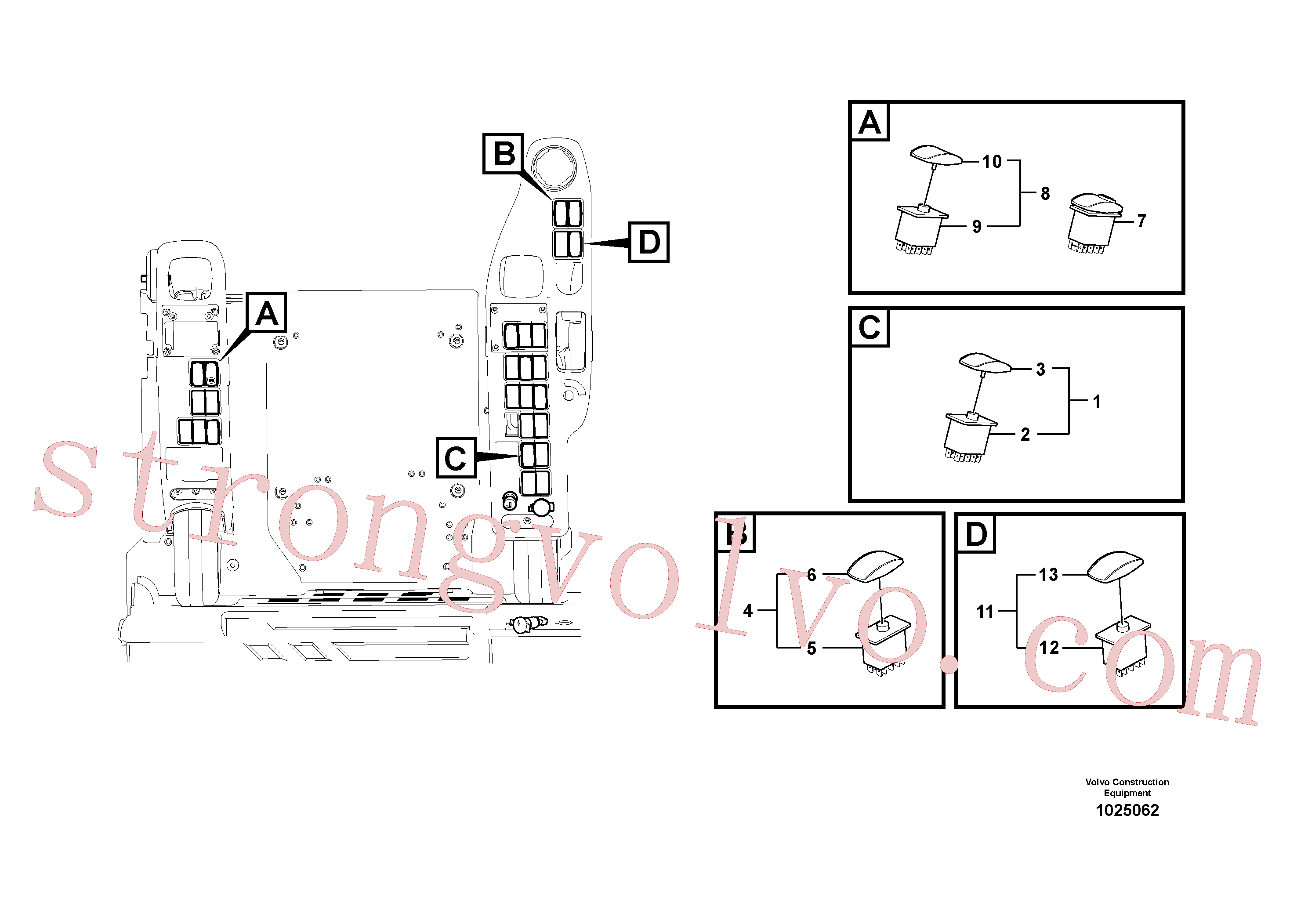 Volvo Montagem VOE20838727 Interruptor Acessórios