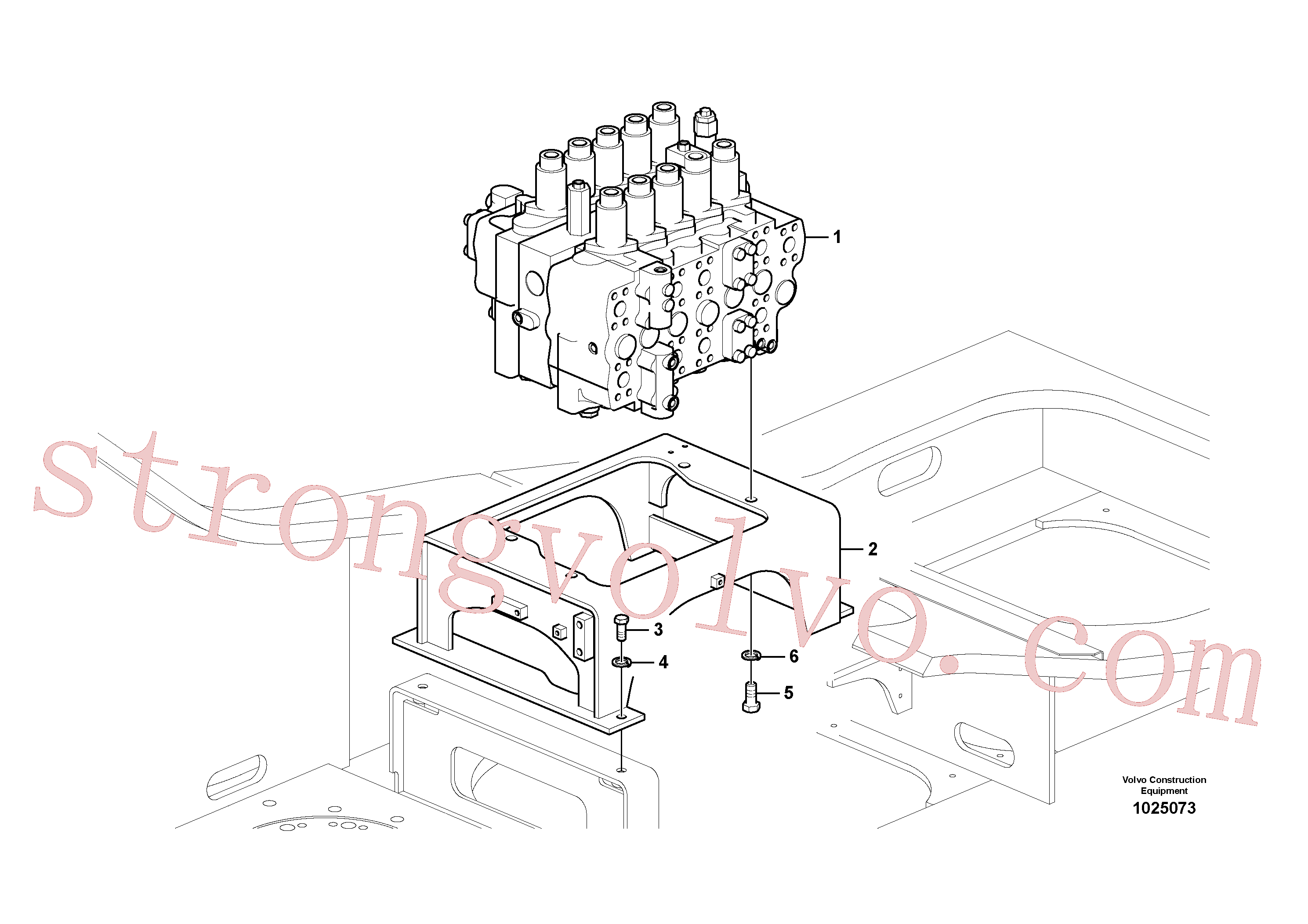 VOE14622003 Volvo Válvula de comando com acessórios.(1025073 Montagem)