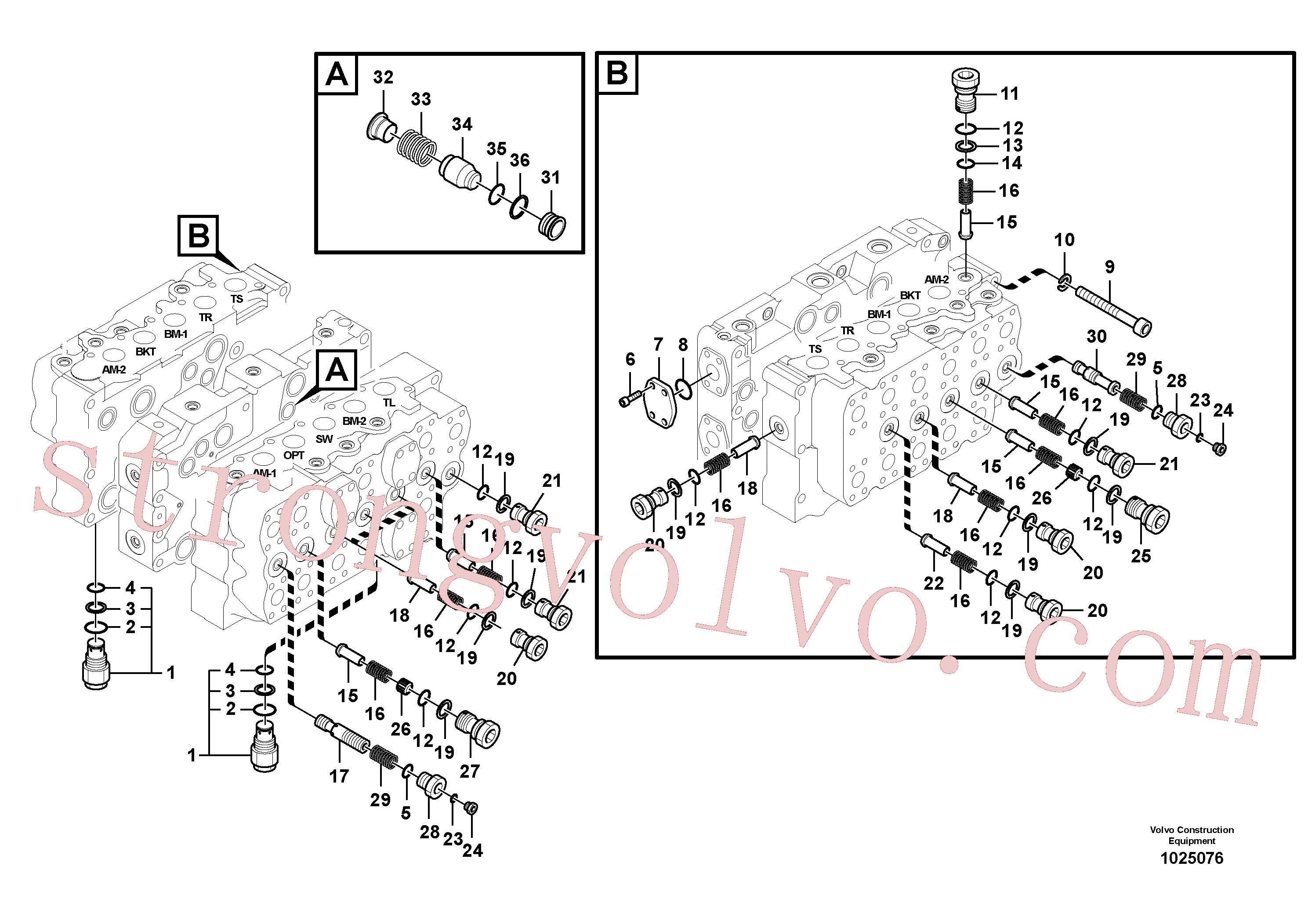 SA8330-00330 Volvo Válvula mestra de comando(1025076 Montagem)