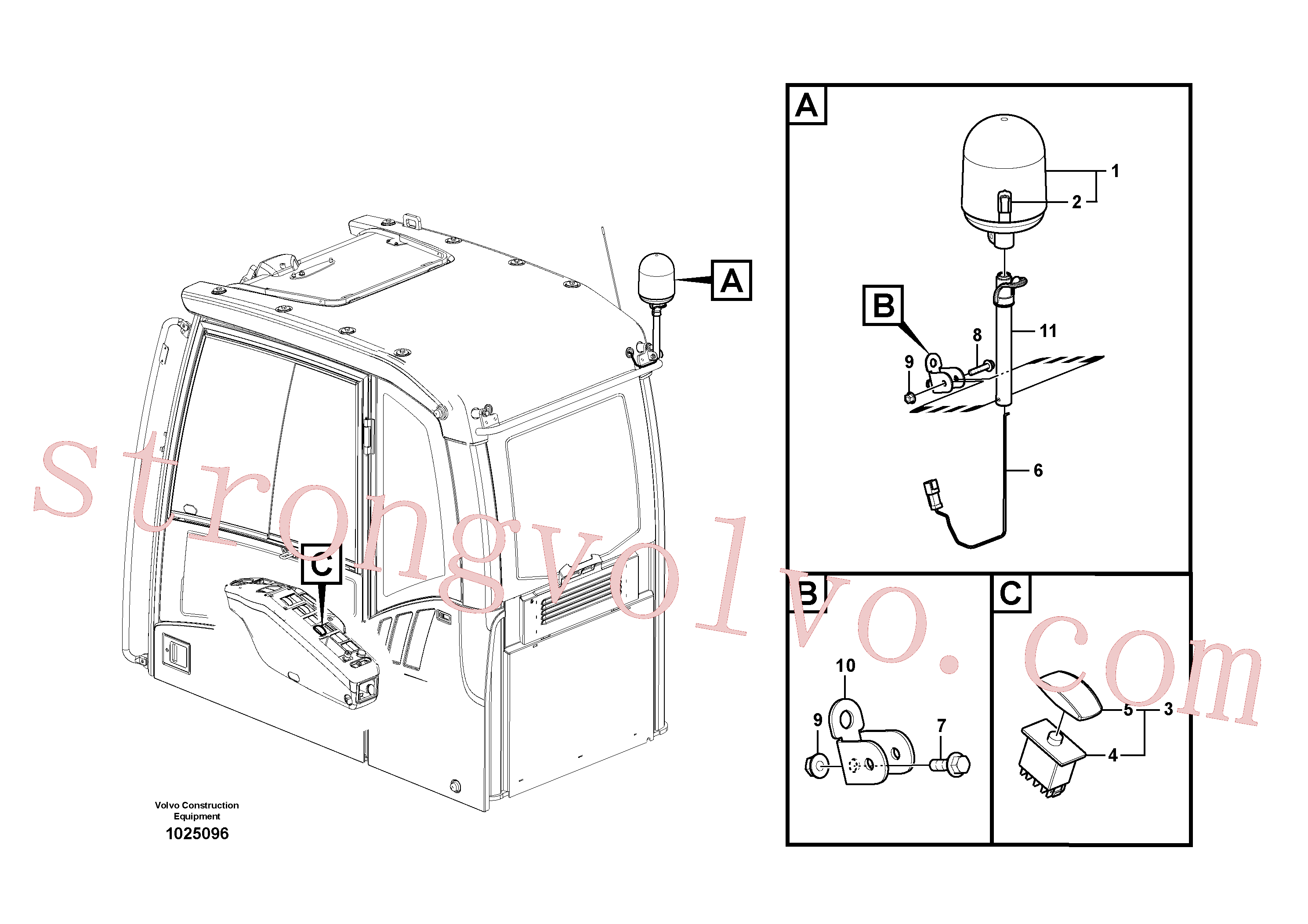 VOE14560656 Volvo Farol rotativo(1025096 Montagem)