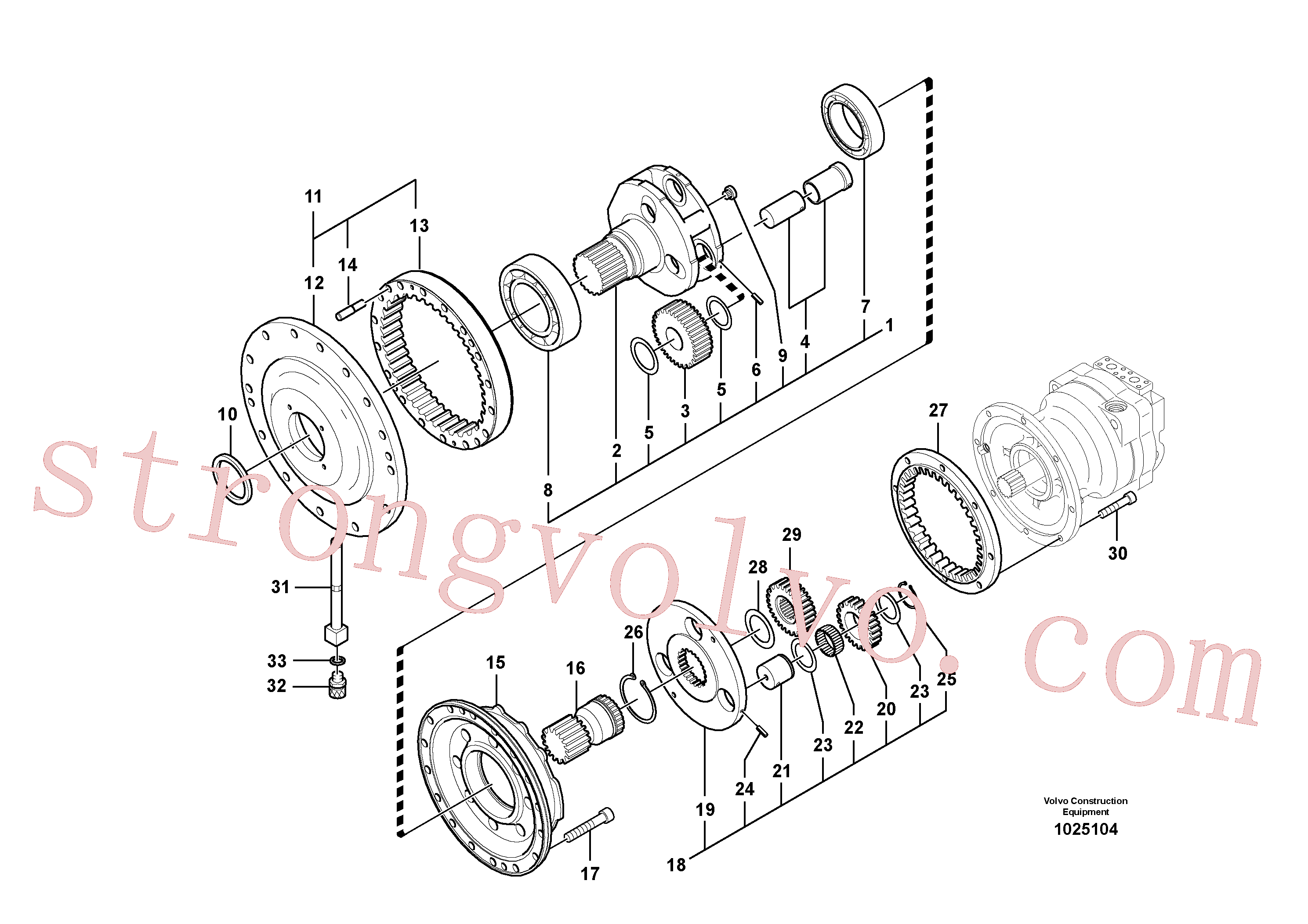 SA7118-34480 Volvo Caixa de velocidades rotativa(1025104 Montagem)