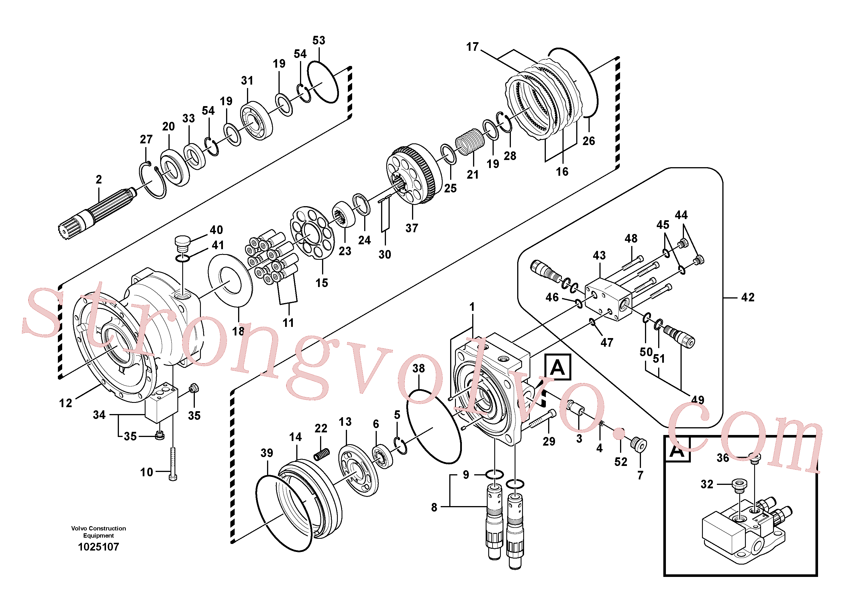 SA8230-25551 Volvo Motor de rotação(1025107 Montagem)