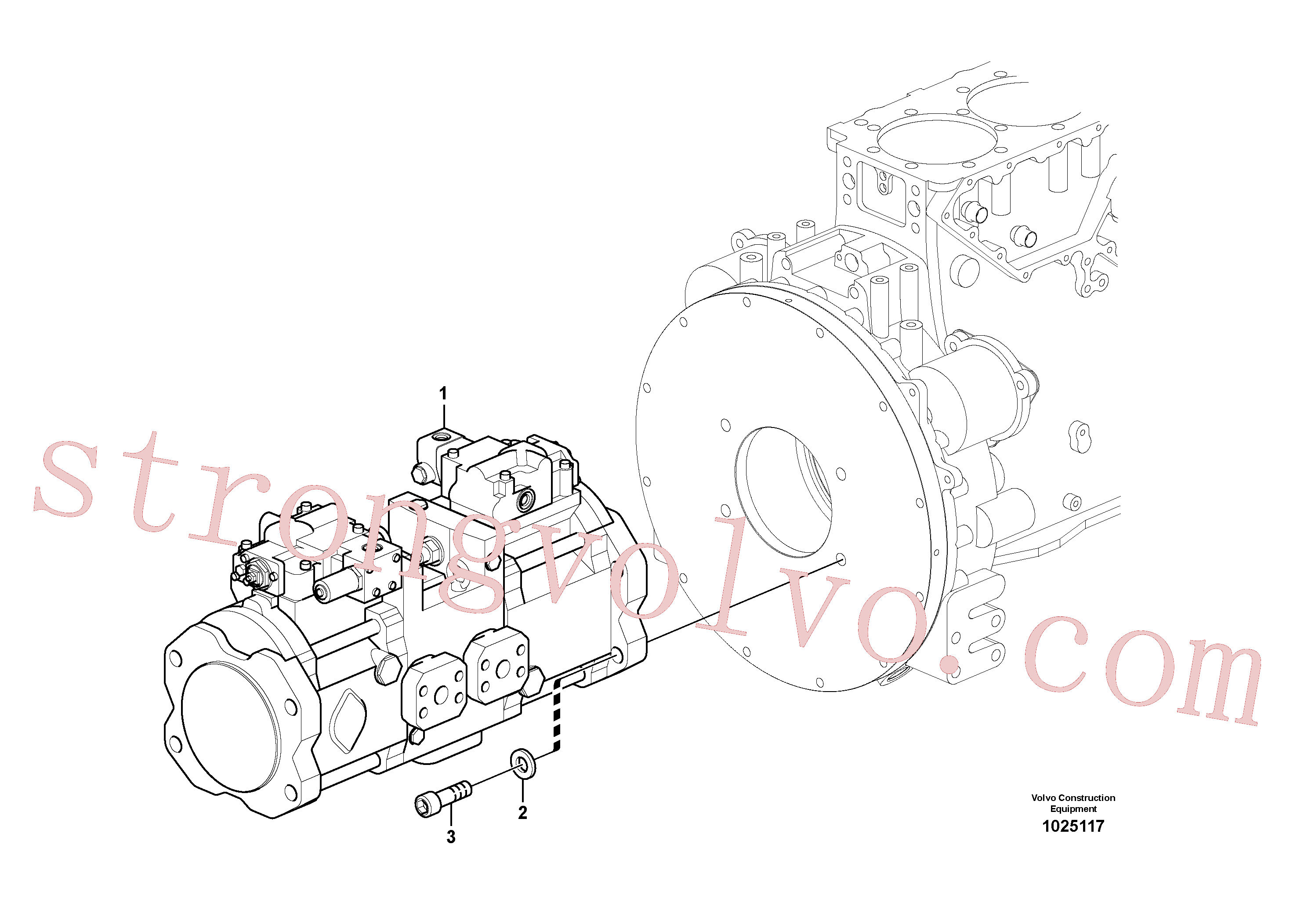 VOE997906 Volvo Instalação da bomba(1025117 Montagem)