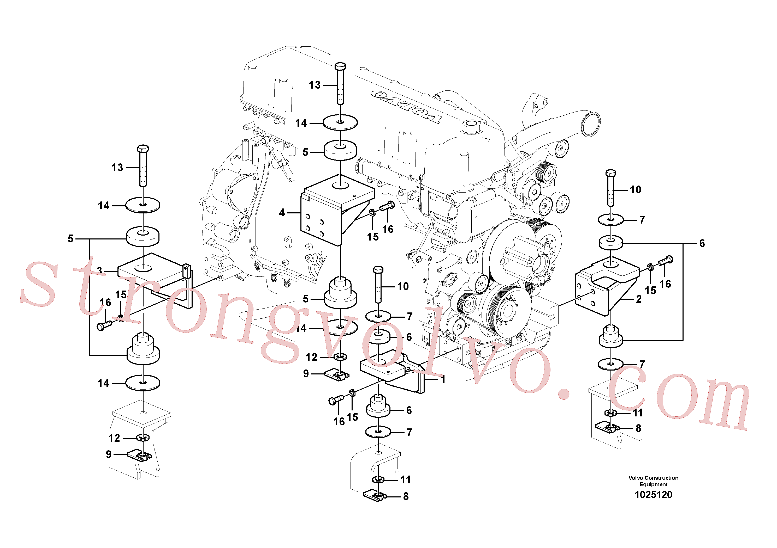 VOE992049 Volvo Suporte do motor(1025120 Montagem)