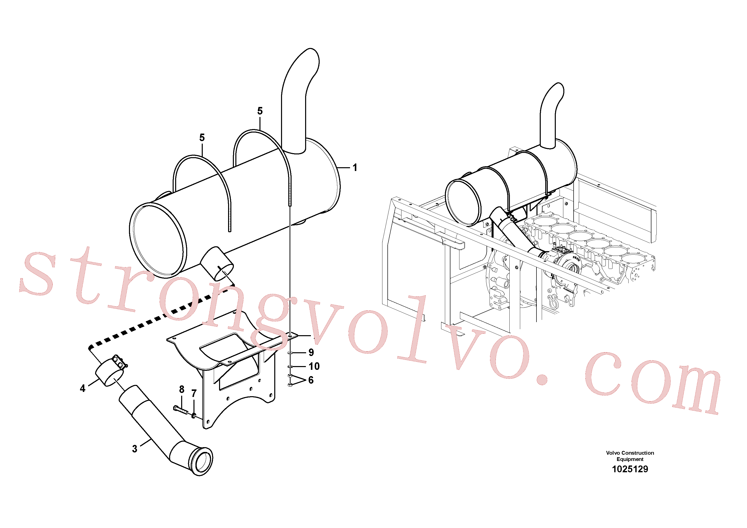 VOE980755 Volvo Sistema de escape(1025129 Montagem)
