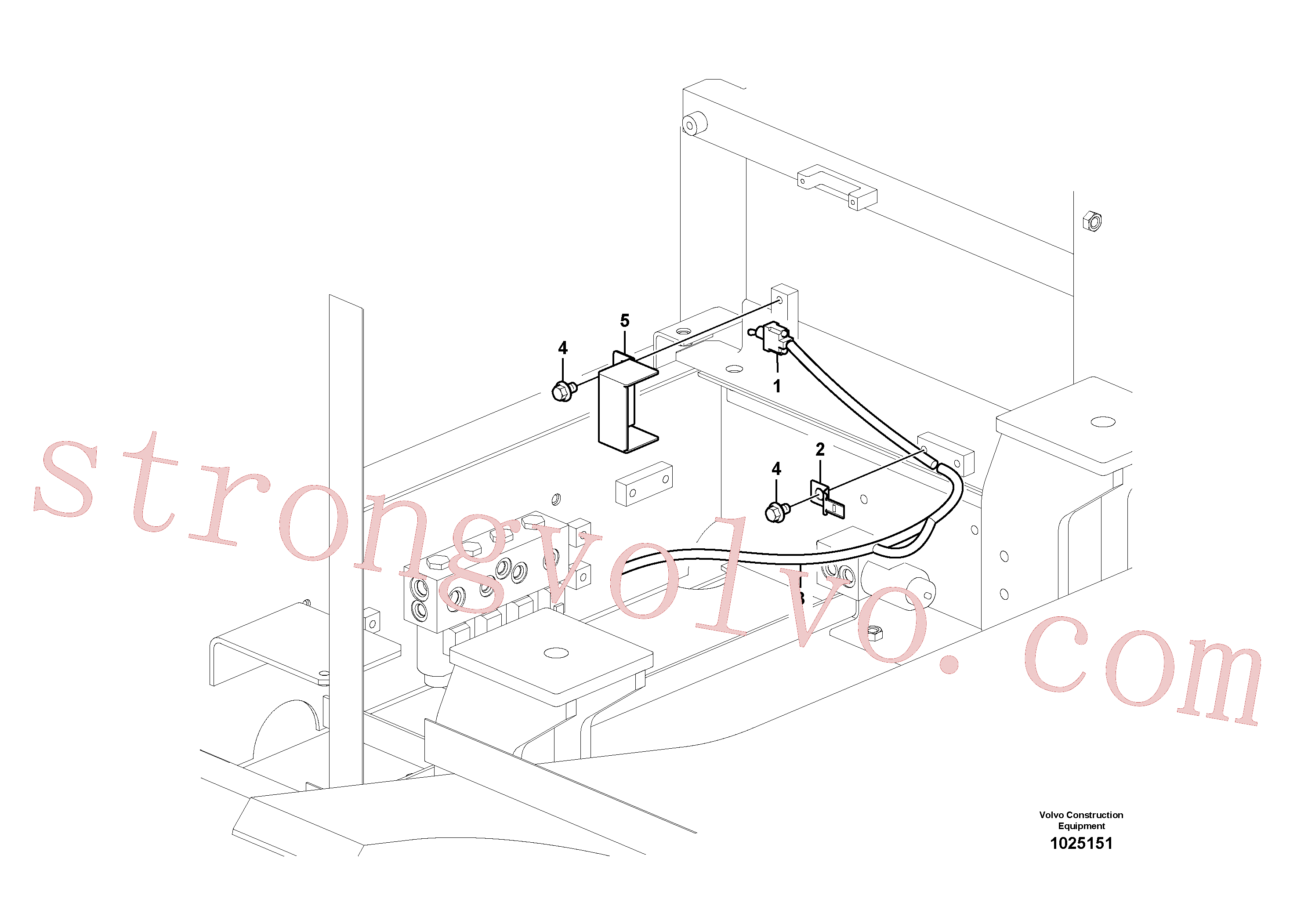 VOE14881252 Volvo Cabo e cablagem, remoção do contrapeso(1025151 Montagem)