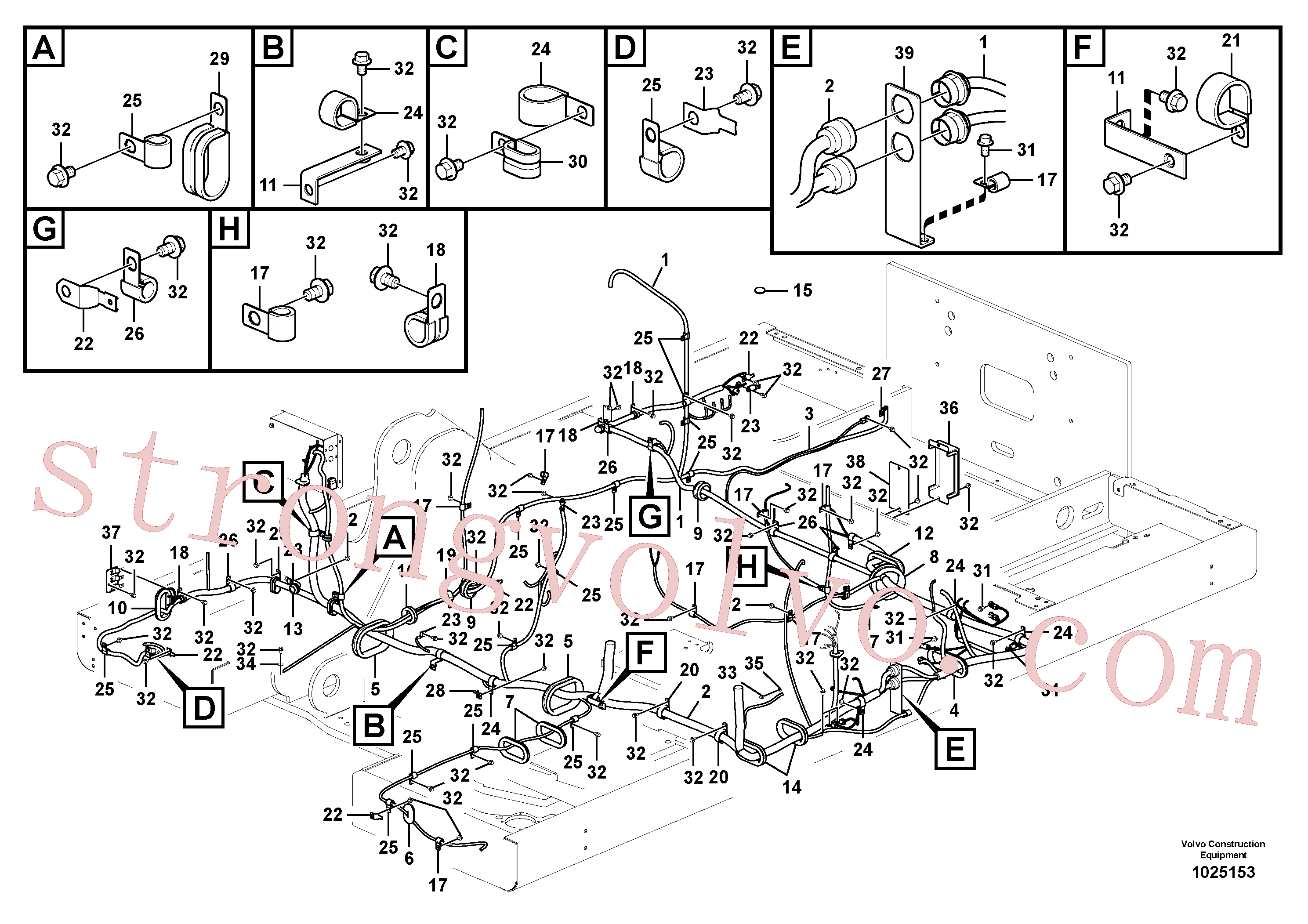 SA1148-01280 Passa muro Inscreva-se para Volvo Acessórios para escavadeira