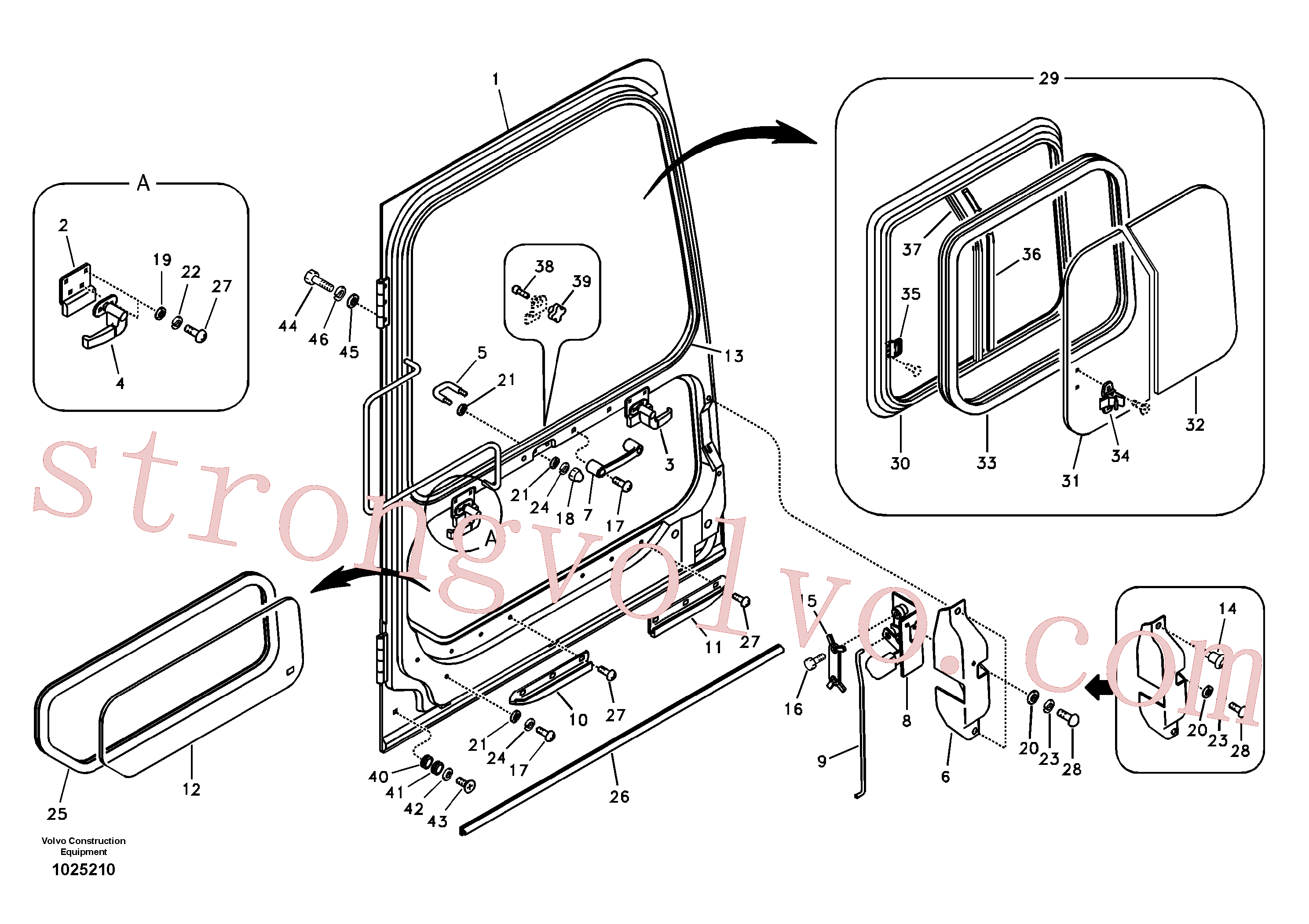 VOE14880445 Volvo Porta, cabina do operador(1025210 Montagem)