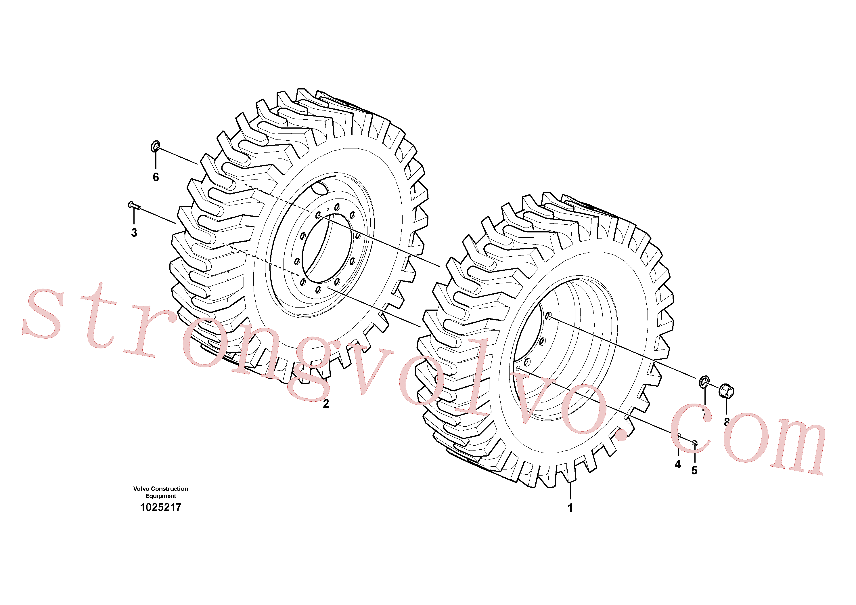 VOE14375481 Volvo Pneu e jante(1025217 Montagem)