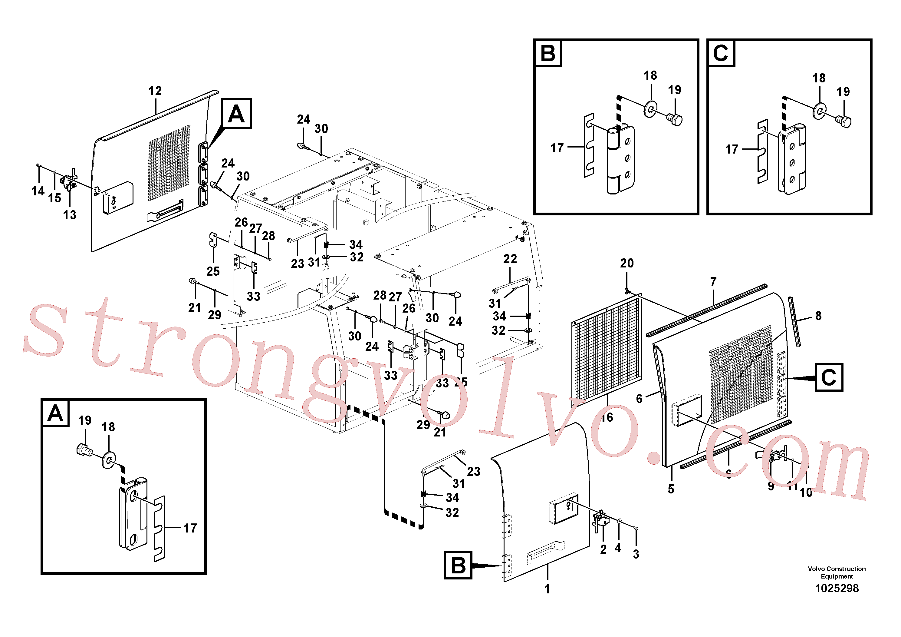 VOE14514515 Volvo Porta, lateral(1025298 Montagem)