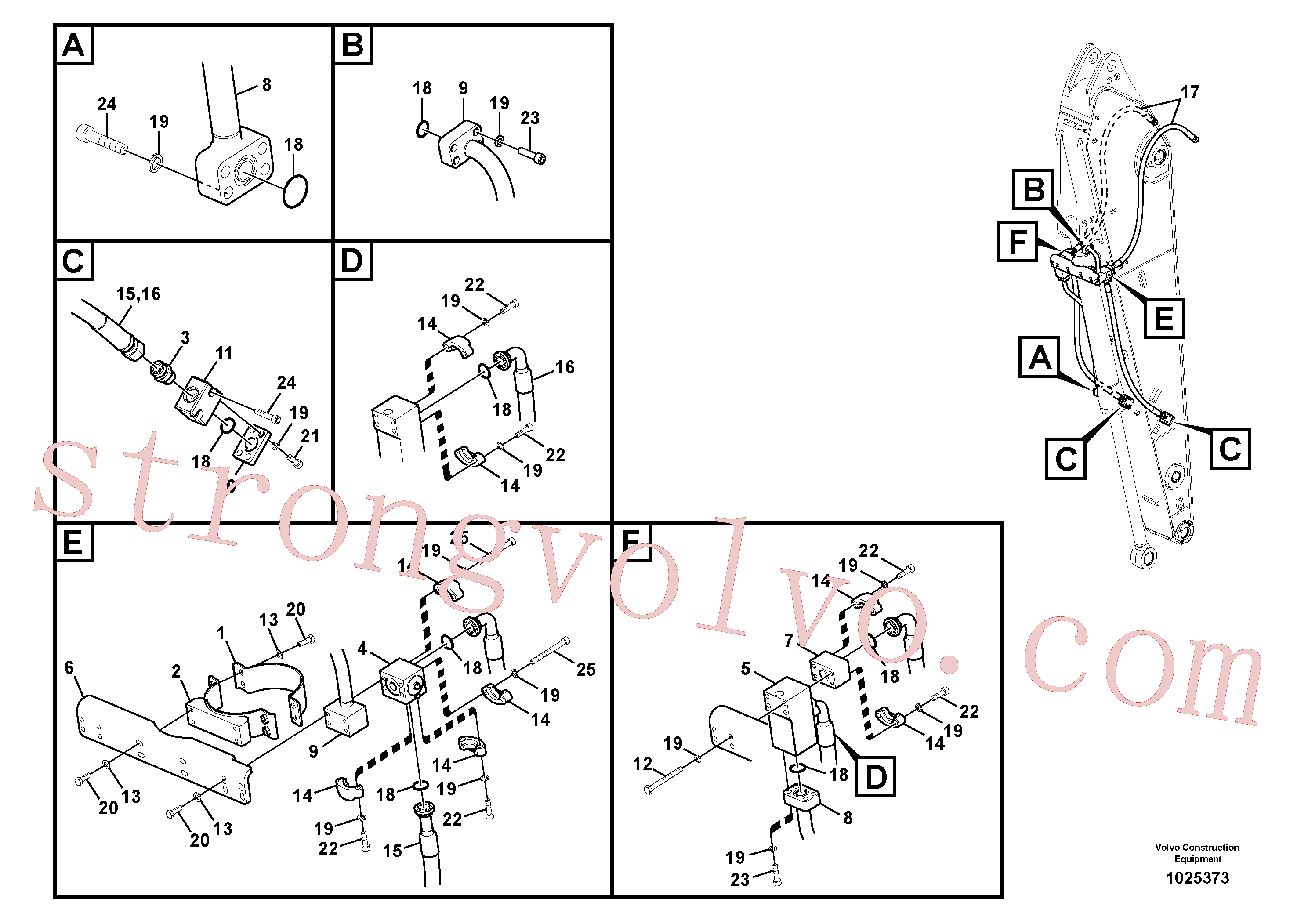 VOE14534022 Volvo Hidráulica de serviços, balde articulado(1025373 Montagem)