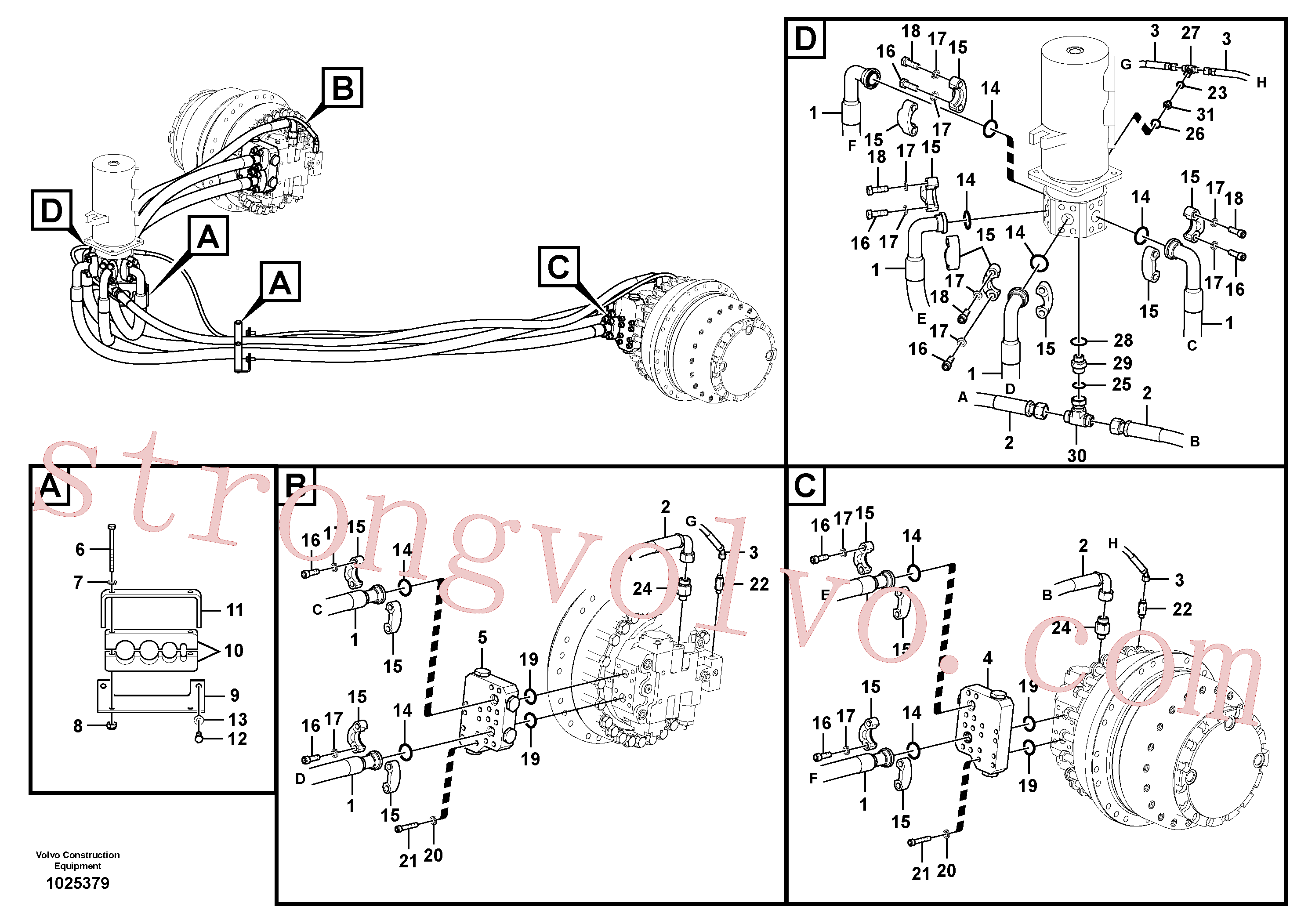 SA9011-21021 Volvo Linha da rótula, rótula ao motor de curso(1025379 Montagem)