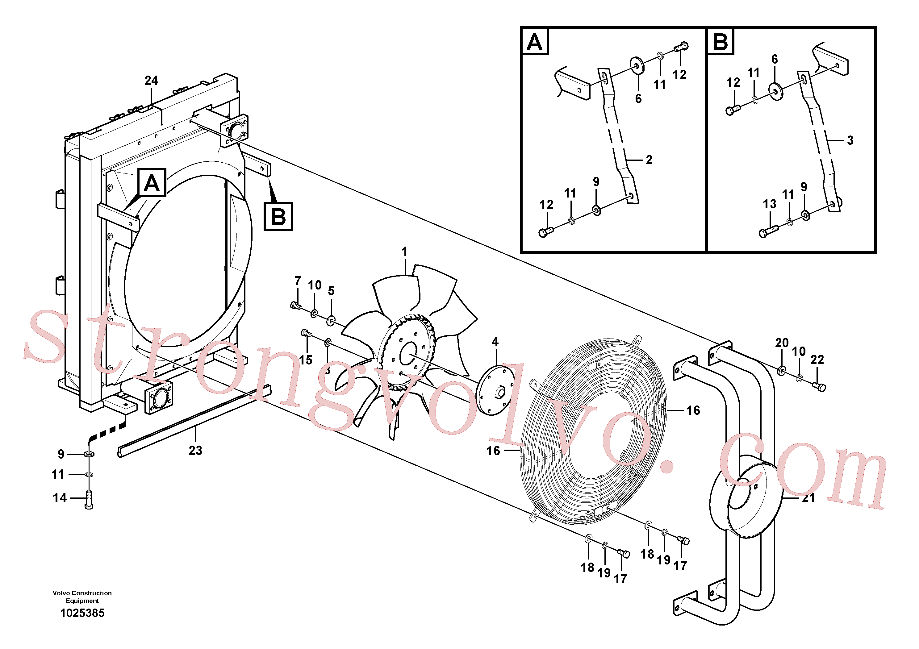 VOE14532259 Volvo Sistema hidráulico, suporte do refrigerador do óleo(1025385 Montagem)