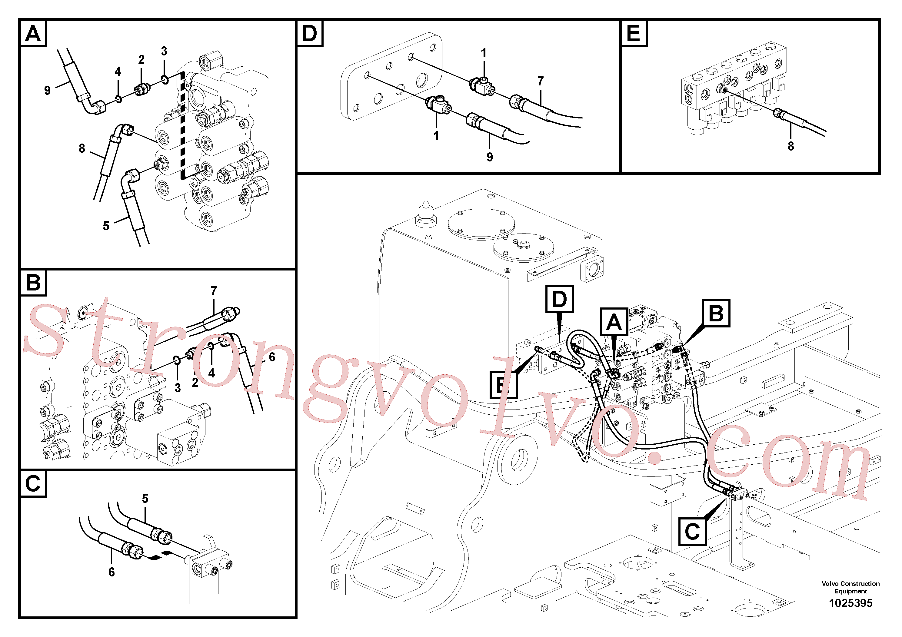 VOE937115 Volvo Hidráulica de serviço, martelo e cortador para fluxo da bomba principal(1025395 Montagem)