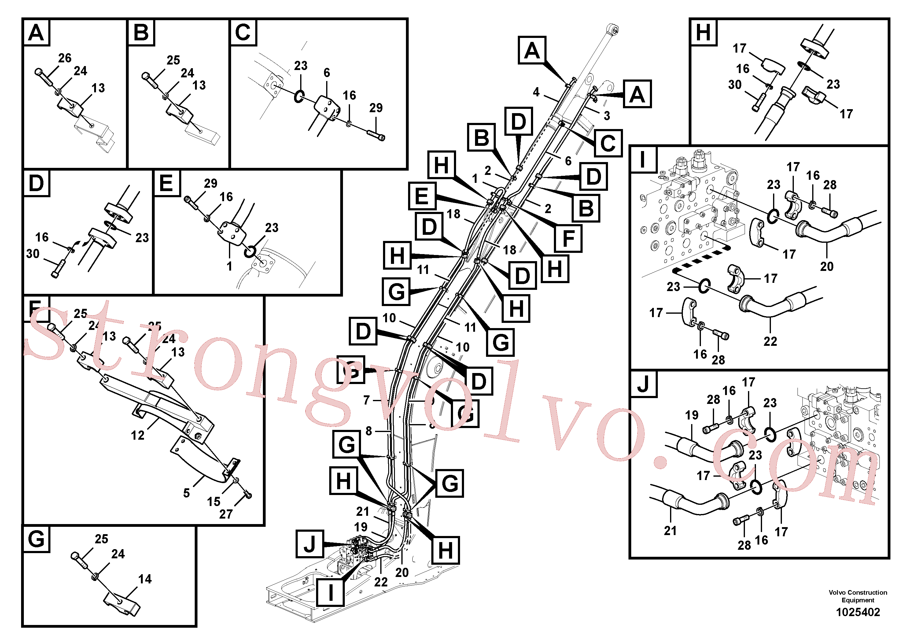 Atacado VOE14501866 Tubo Volvo escavadeira