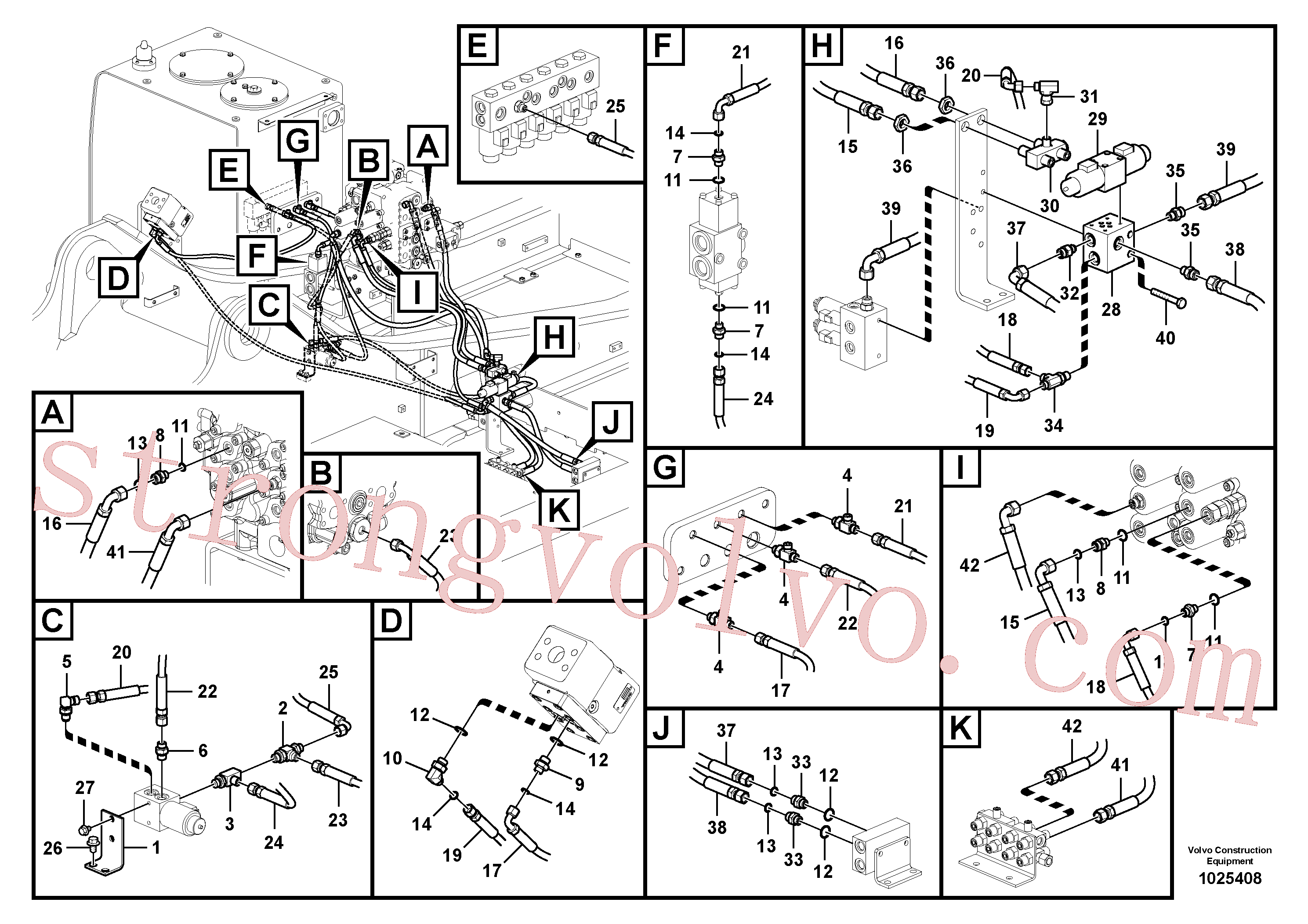 VOE14538796 Volvo Hidráulica de serviço, martelo e cortador para fluxo da bomba principal(1025408 Montagem)