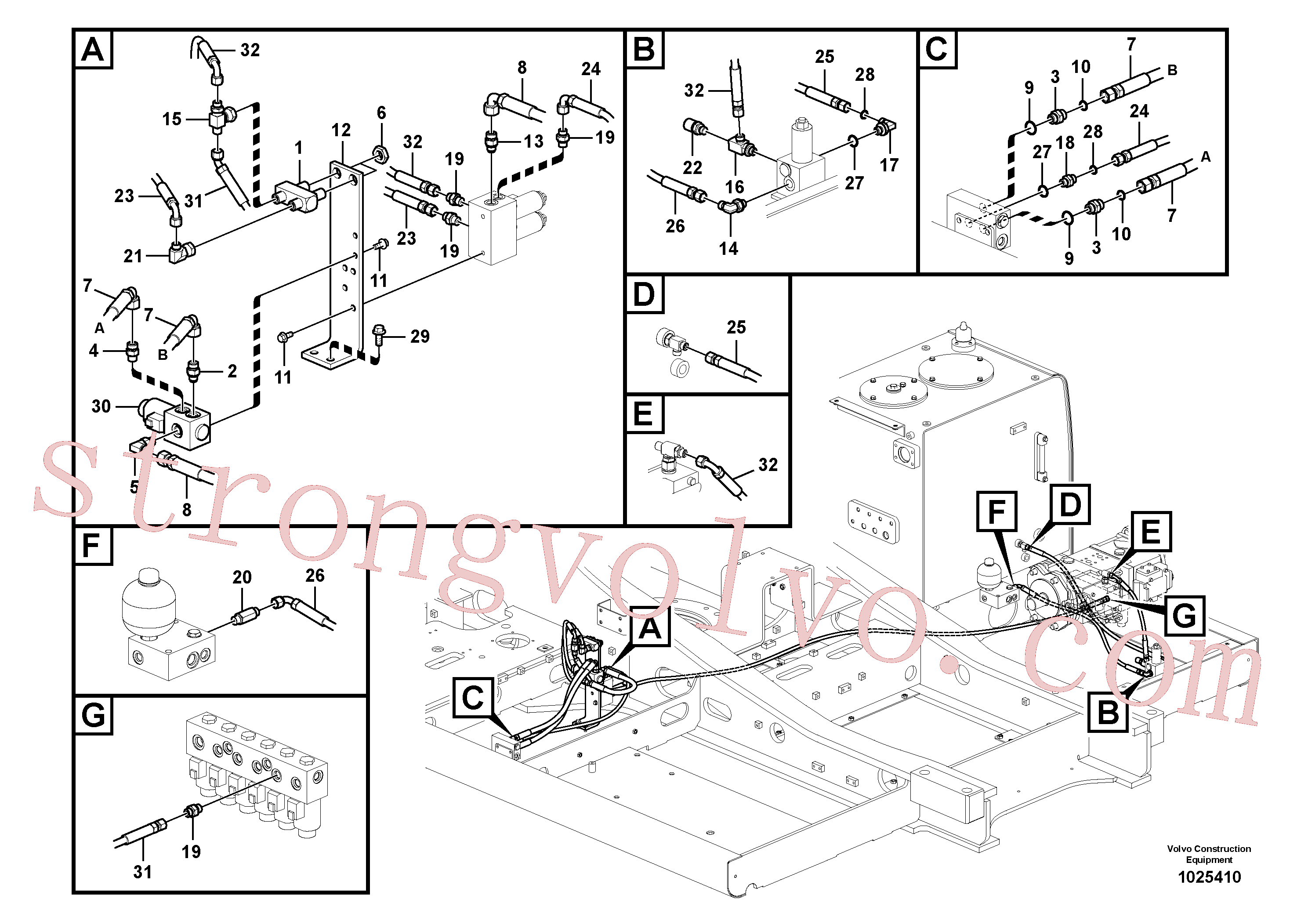 PJ5471046 Volvo Hidráulica de serviço, martelo e cortador para fluxo da bomba principal(1025410 Montagem)