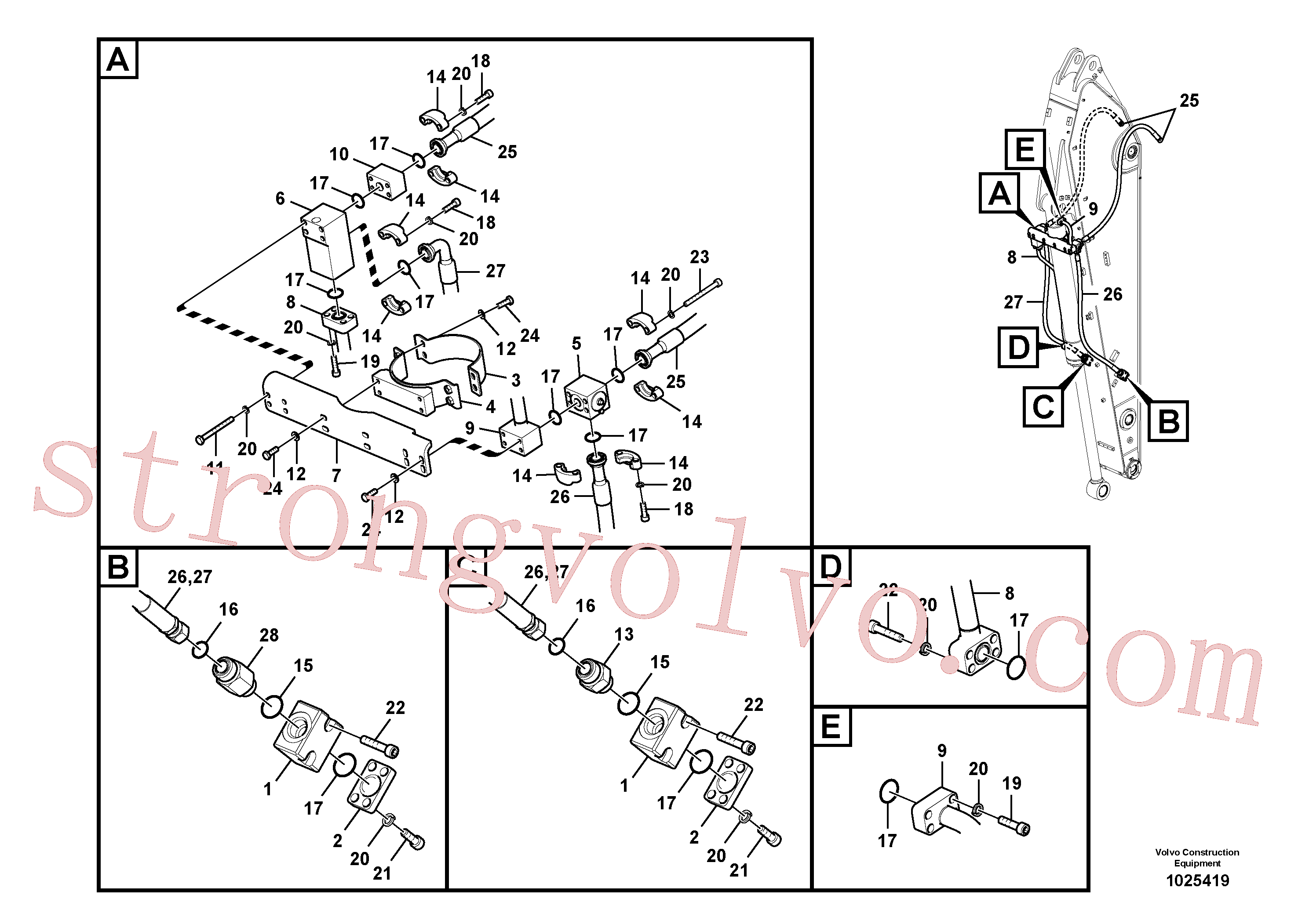 VOE14880265 Volvo Hidráulica de serviços, balde articulado(1025419 Montagem)
