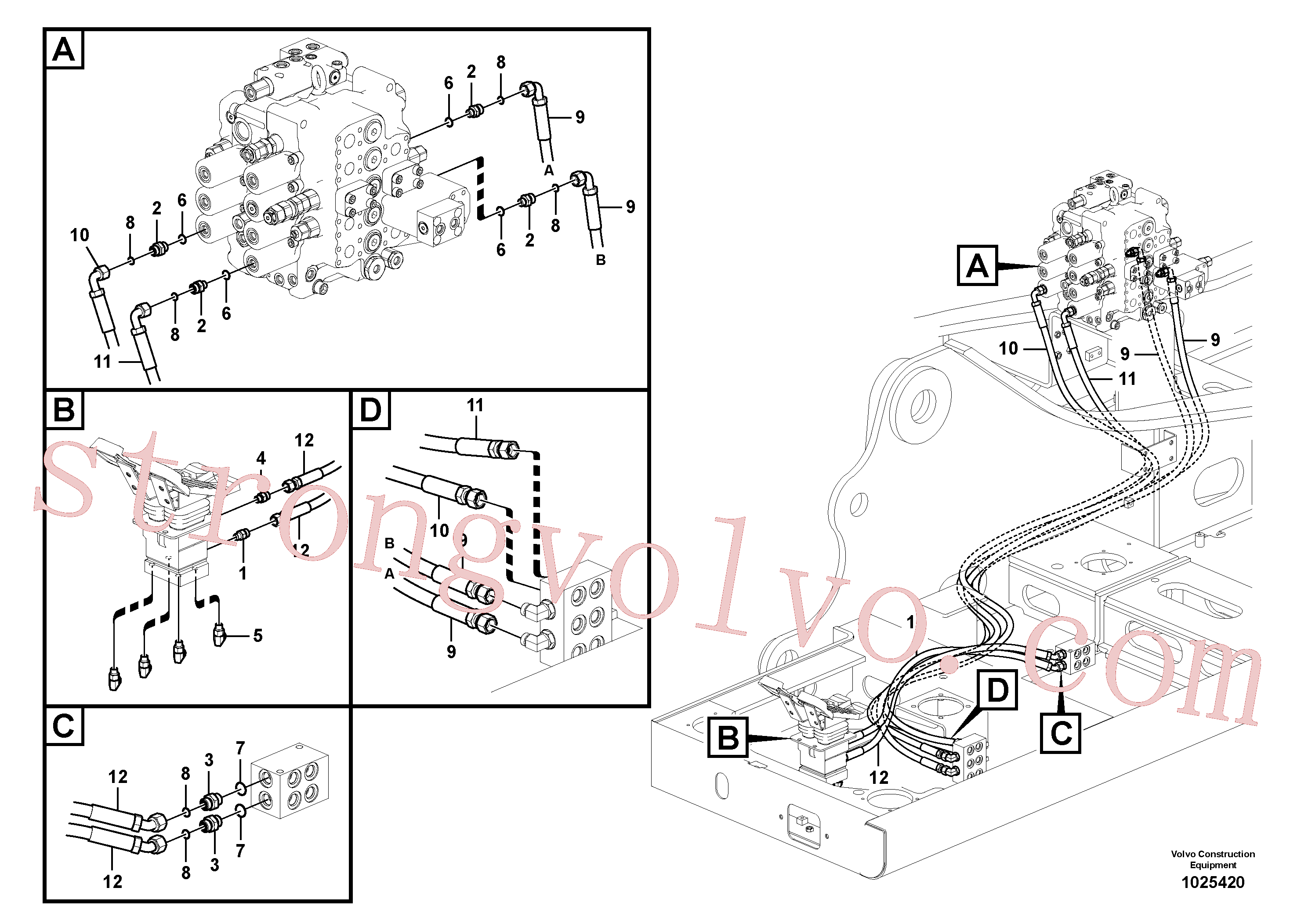 SA9403-03257 Volvo Sistema servomotor, válvula de comando para pedal da válvula de comando(1025420 Montagem)